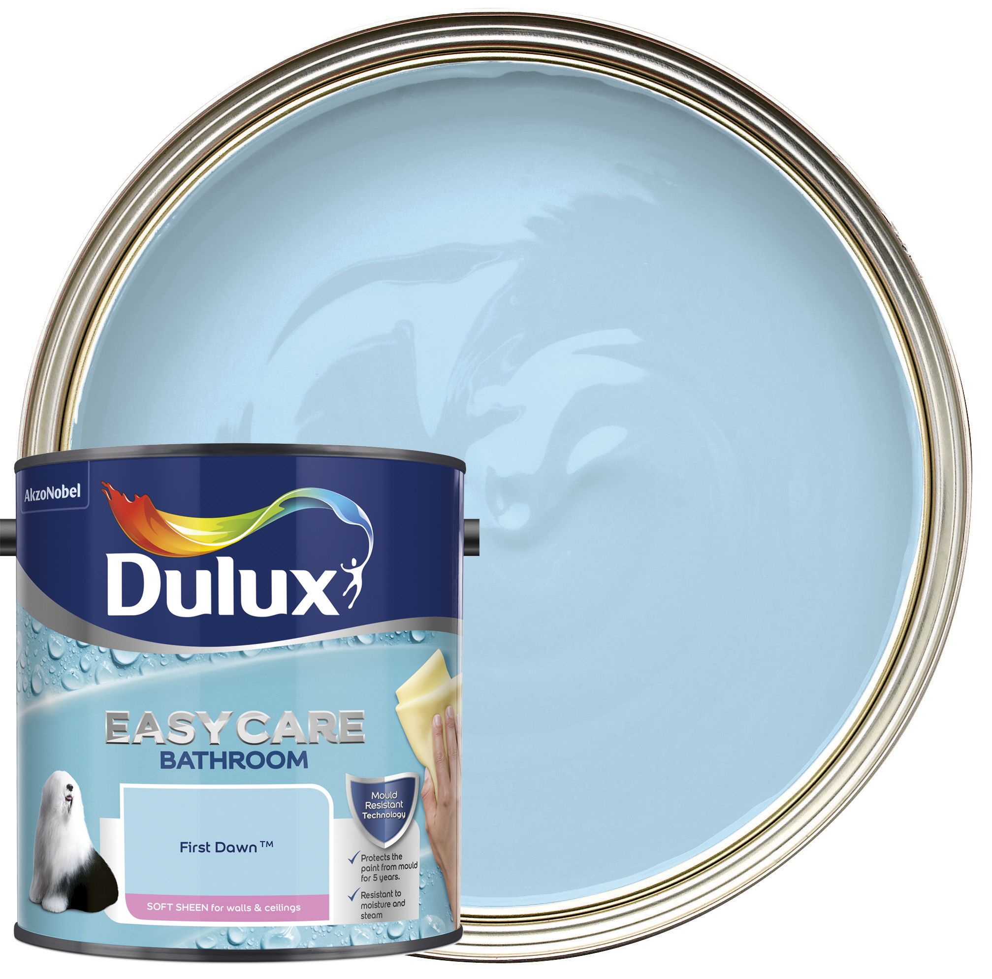 Dulux Easycare Bathroom Soft Sheen Emulsion Paint - First Dawn - 2.5L