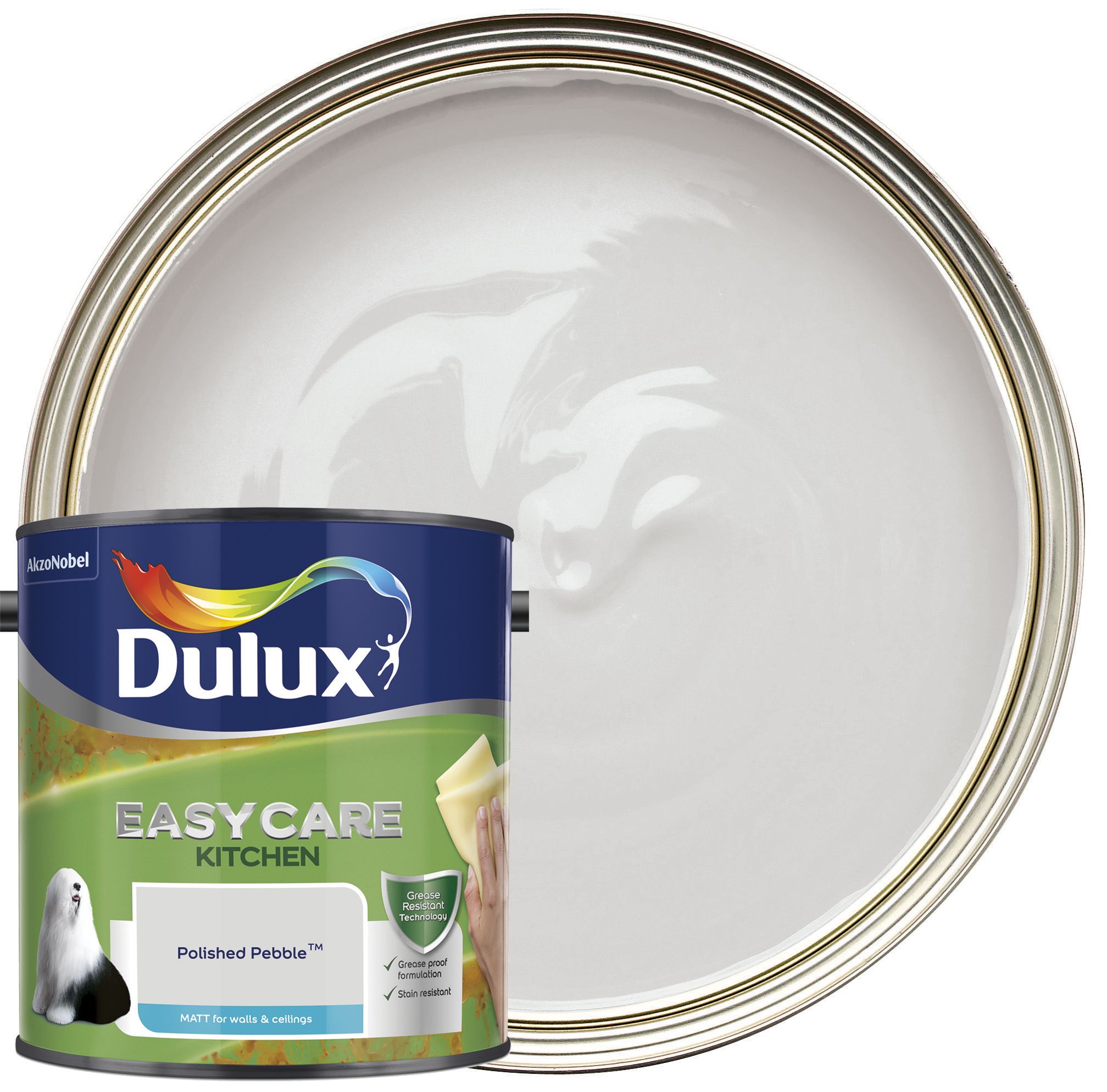 Dulux Easycare Kitchen Matt Emulsion Paint - Polished Pebble - 2.5L-6904 