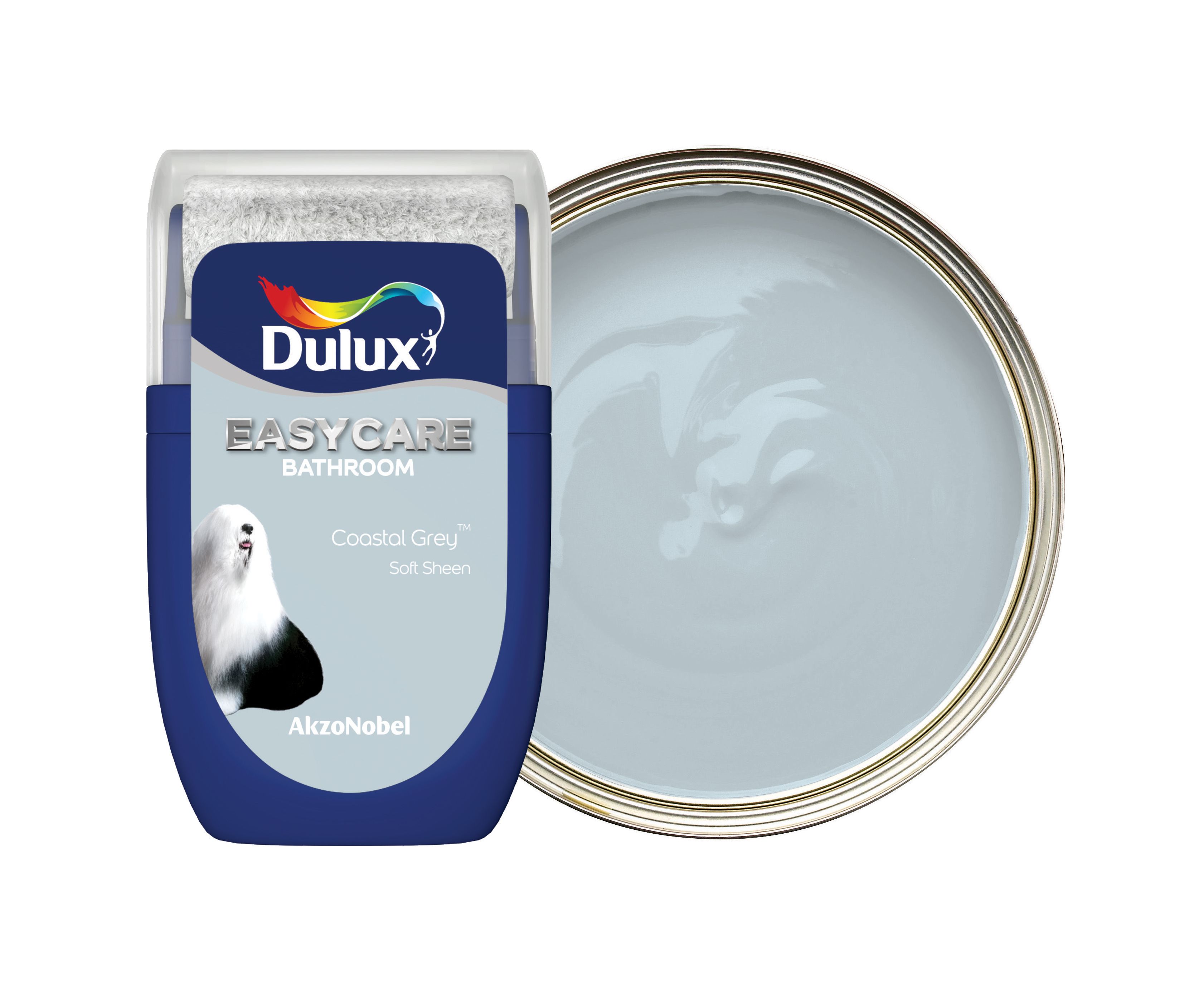 Image of Dulux Easycare Bathroom Paint - Coastal Grey Tester Pot - 30ml