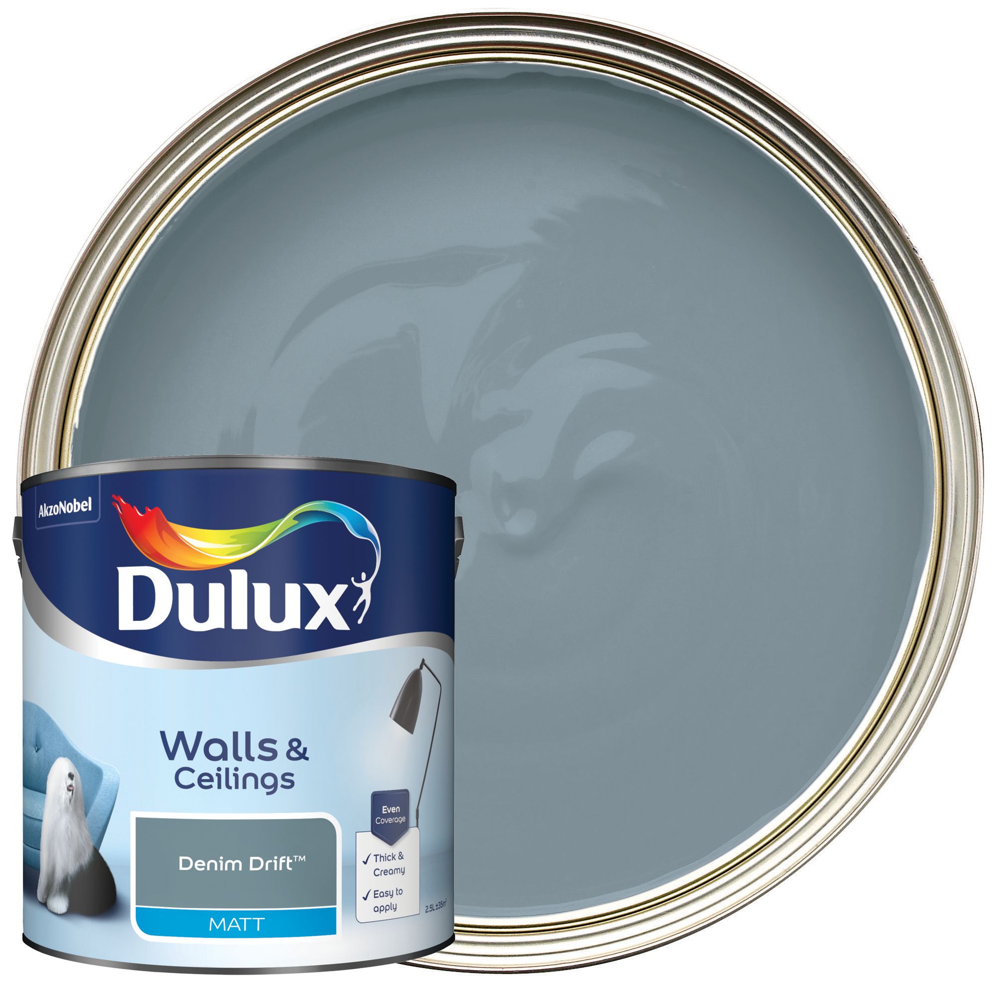 Image of Dulux Matt Emulsion Paint - Denim Drift - 2.5L