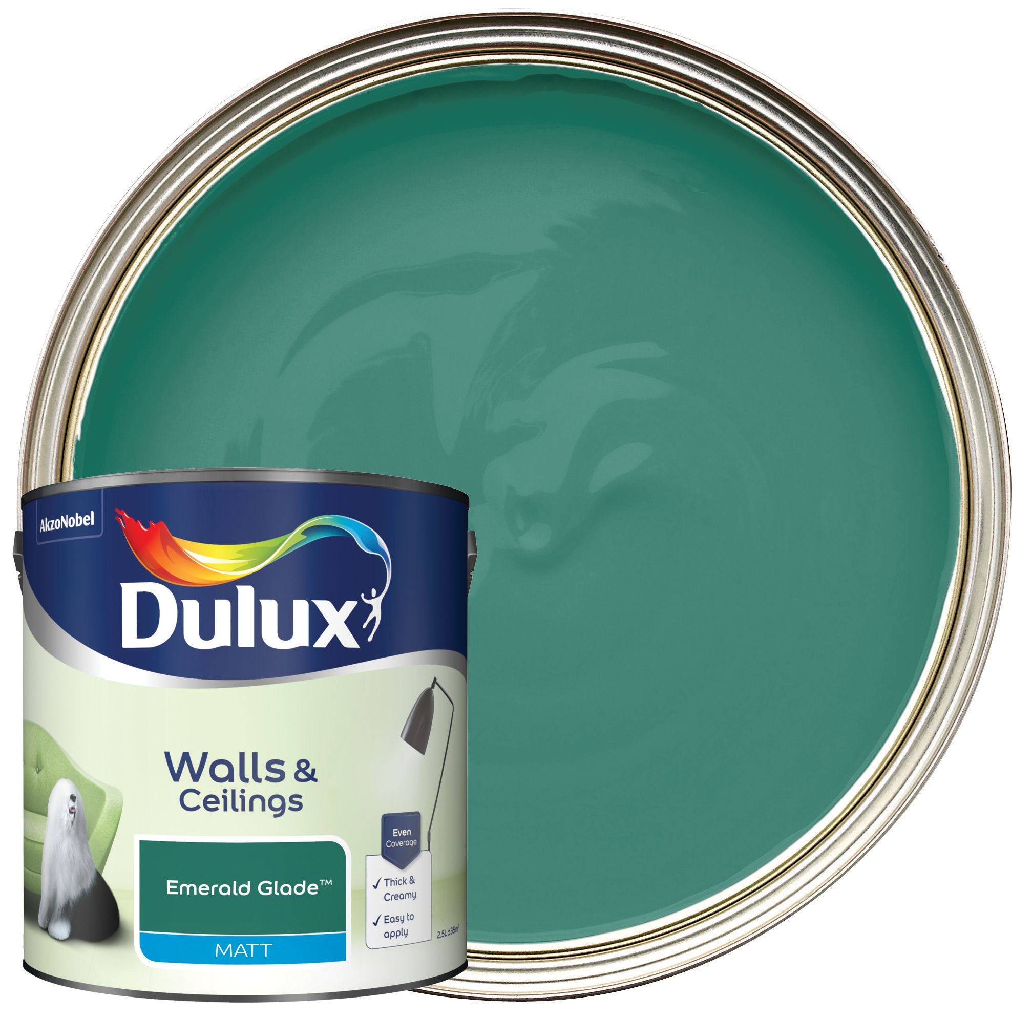 Image of Dulux Matt Emulsion Paint - Emerald Glade - 2.5L