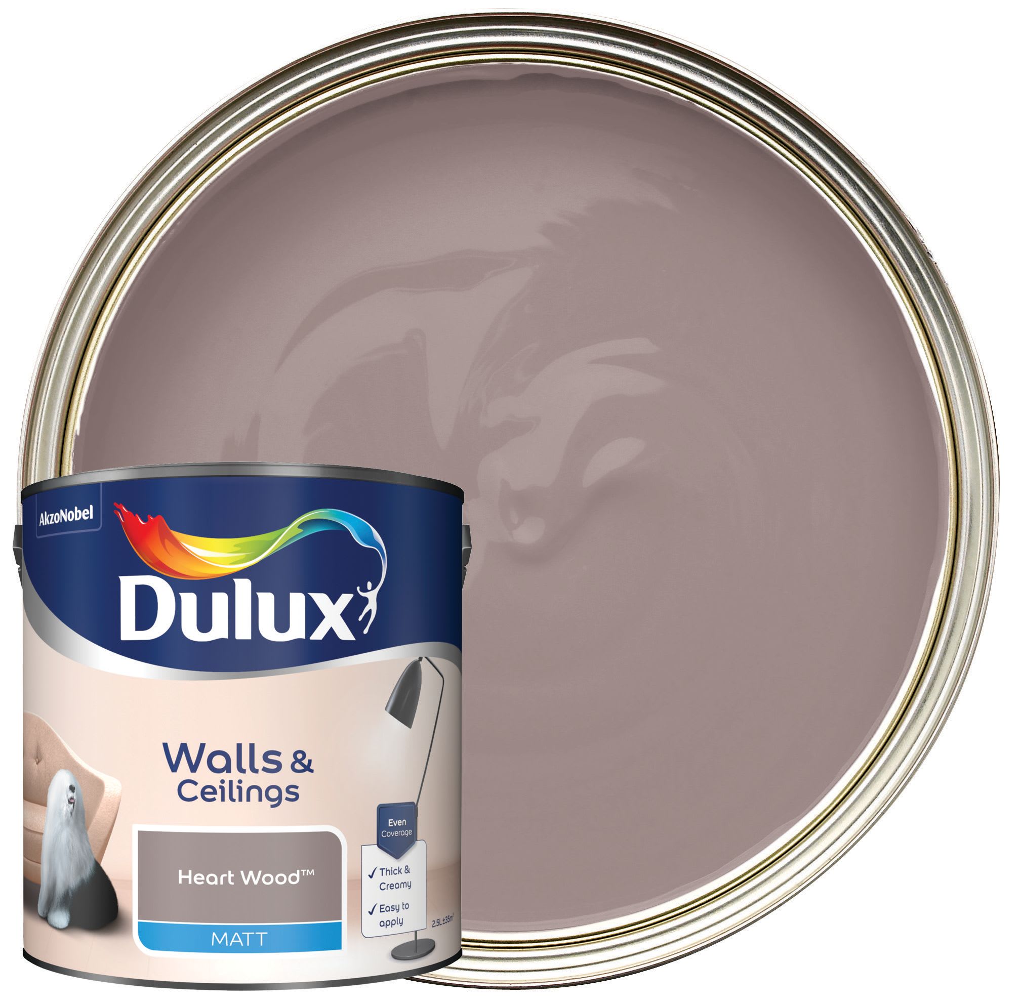 Dulux Matt Emulsion Paint Heart Wood 2.5L Wickes.co.uk