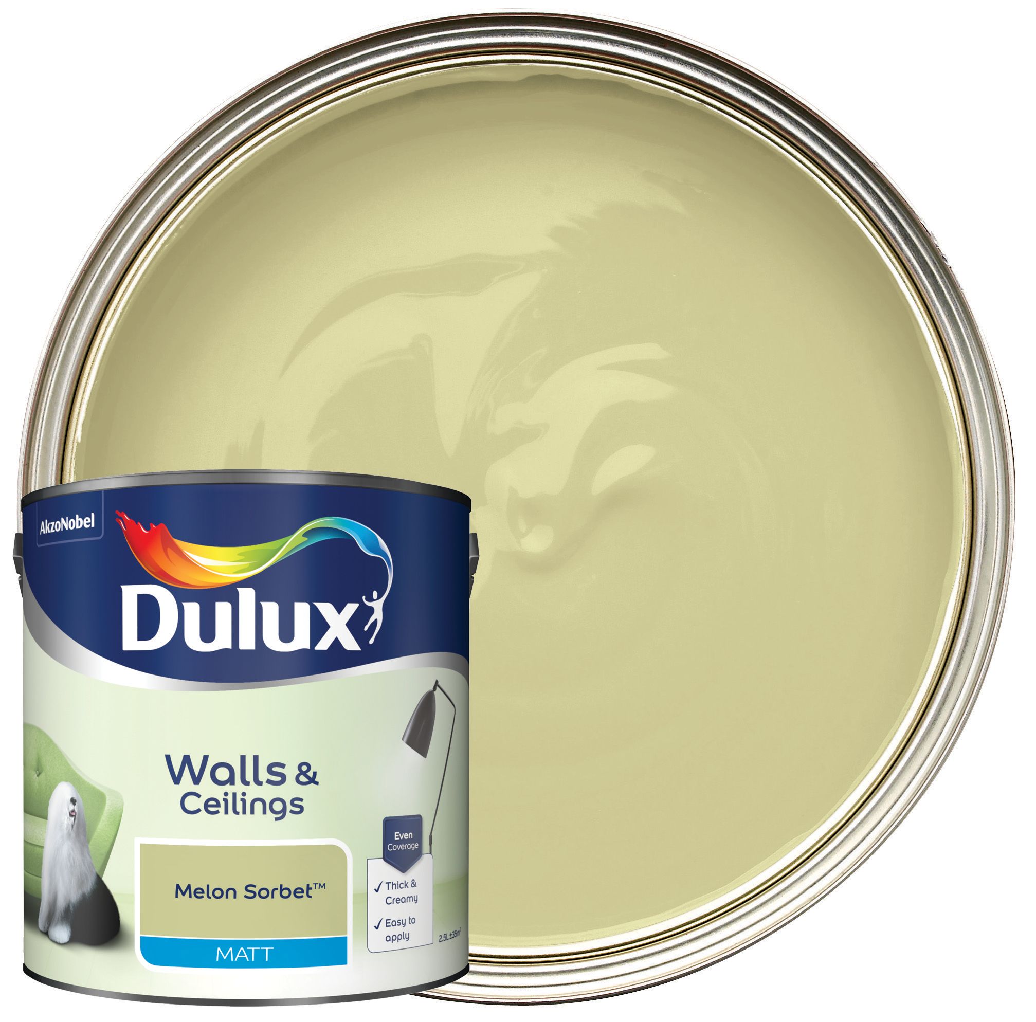 Image of Dulux Matt Emulsion Paint - Melon Sorbet - 2.5L