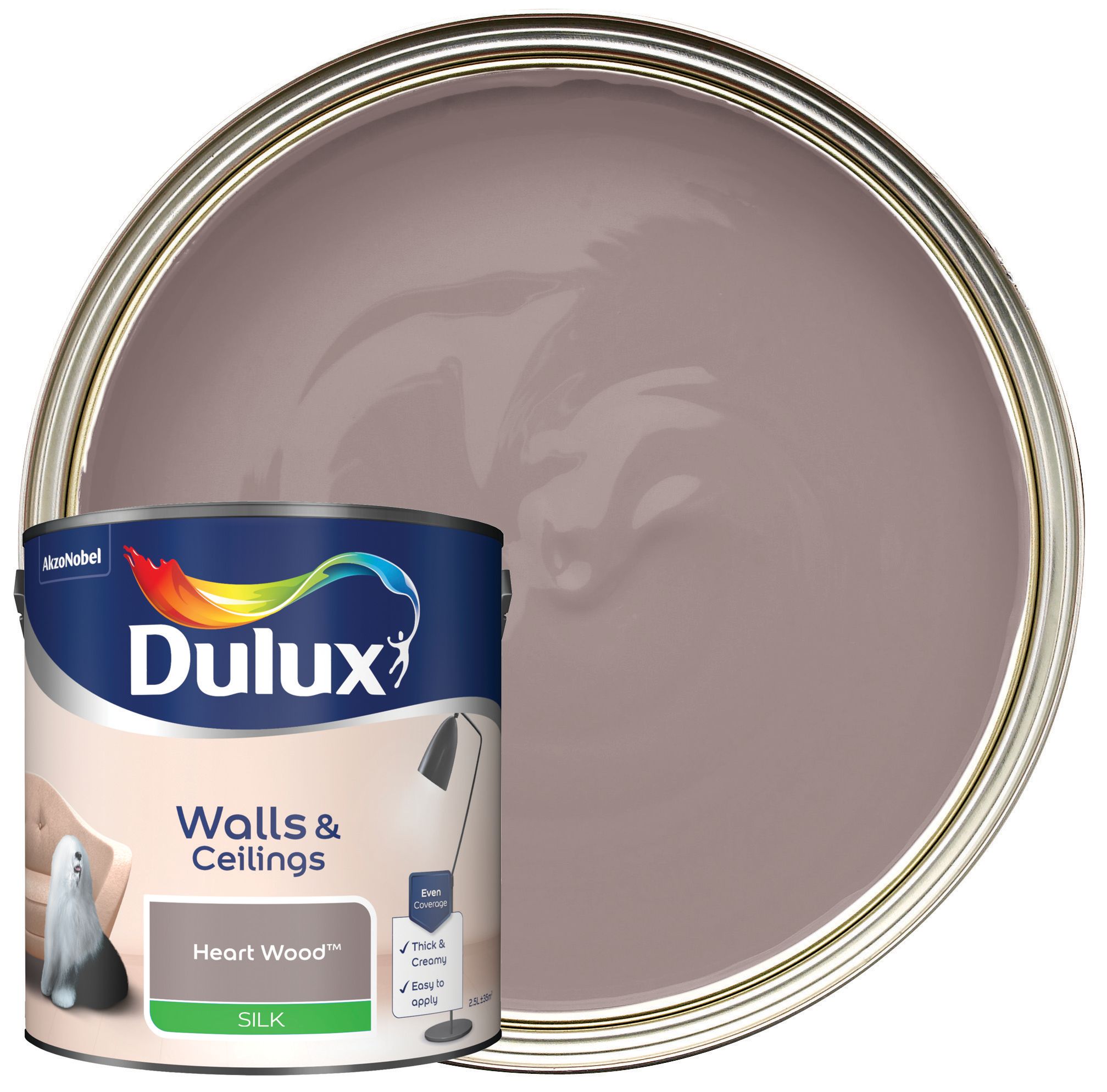 Dulux Silk Emulsion Paint - Heart Wood - 2.5L