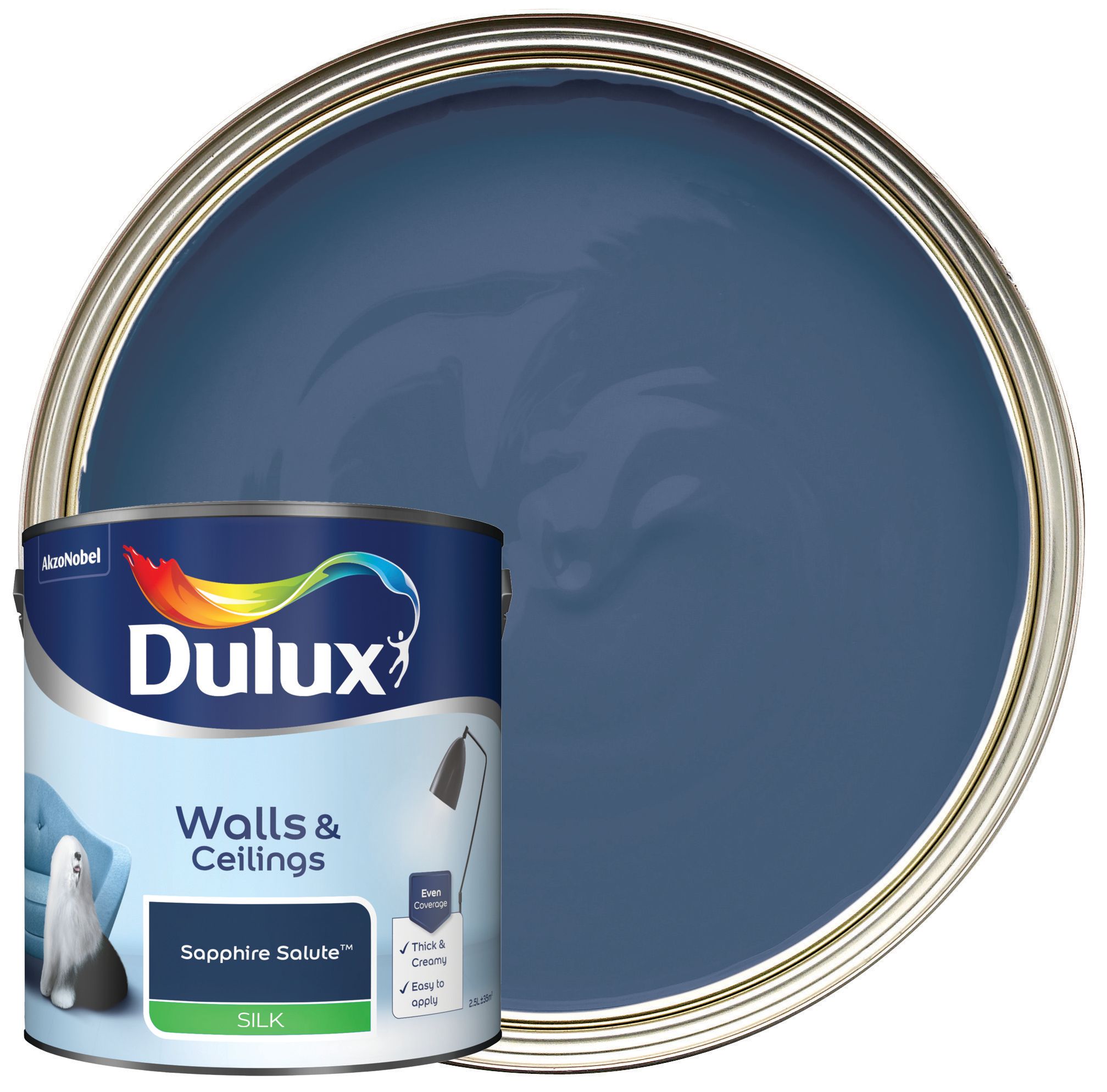 Dulux Silk Emulsion Paint - Sapphire Salute - 2.5L