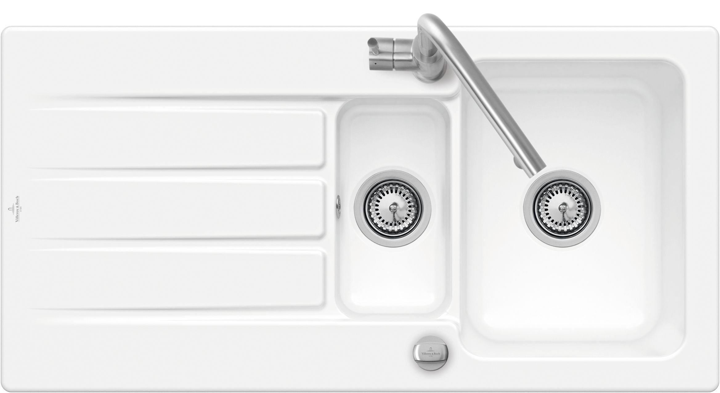 Image of Villeroy & Boch Architectura 1.5 Bowl Ceramic Kitchen Sink - White