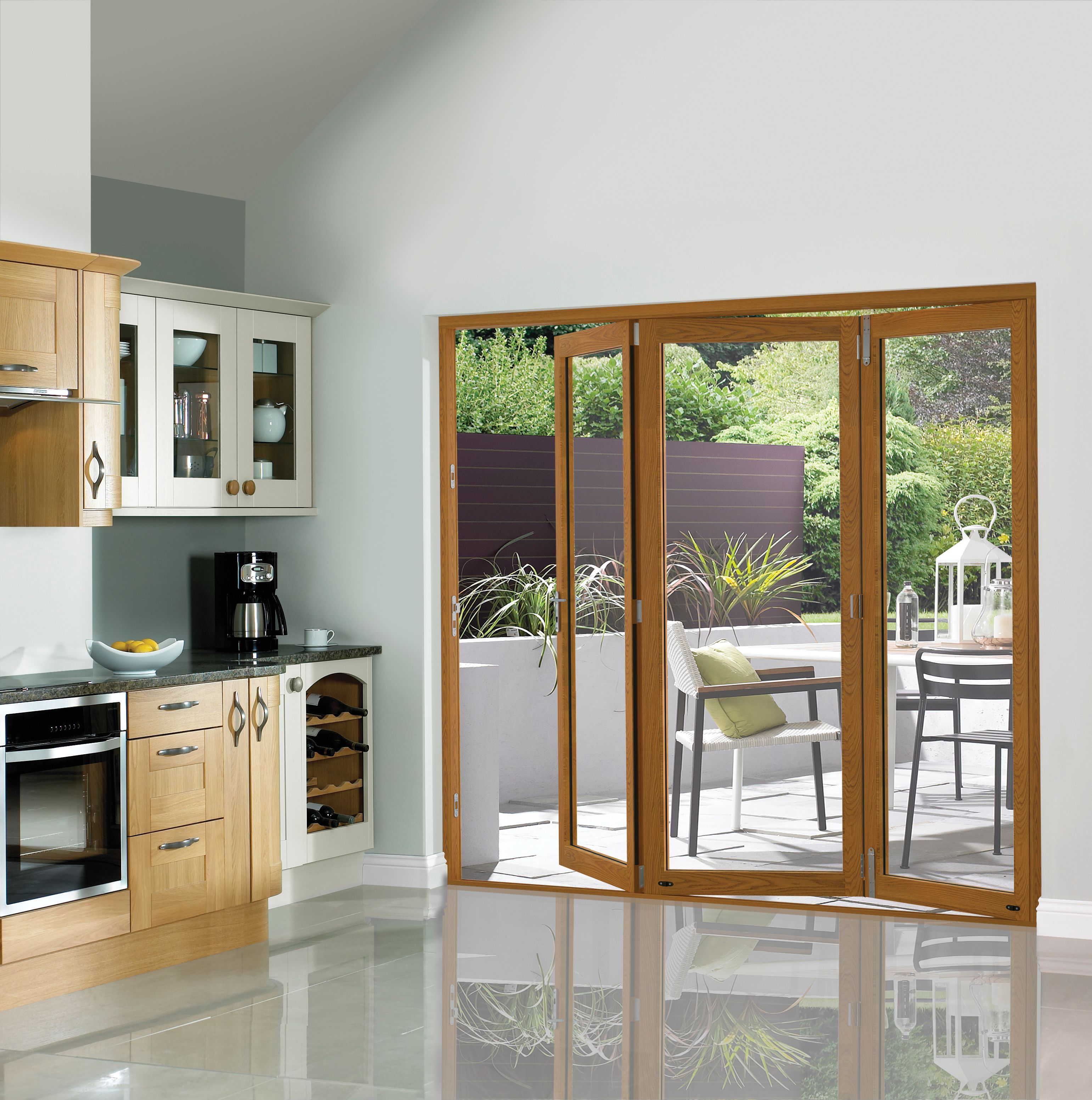 Image of JCI Slimline Finished Oak Bi-Fold Door Set - 2690mm