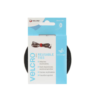 Image of VELCRO Brand ONE-WRAP Black Reusable Ties - 10mm x 5m