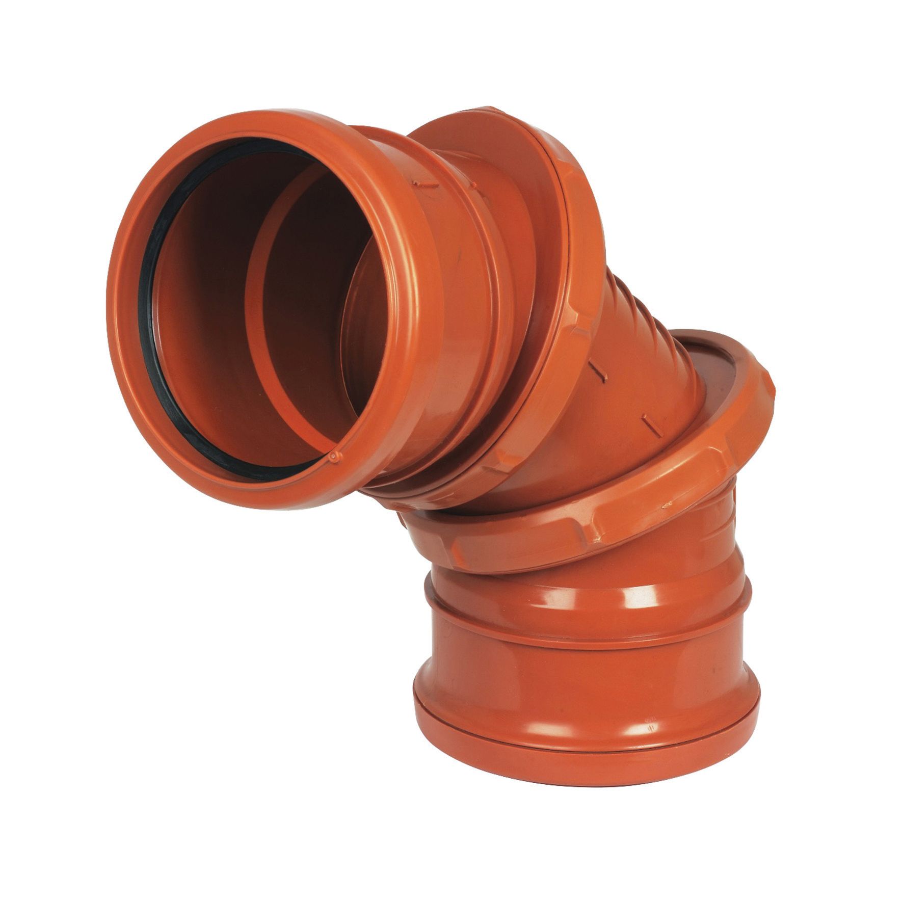 Image of FloPlast 110mm Drain Adjustable Bend Double Socket 0° to 90° - Terracotta