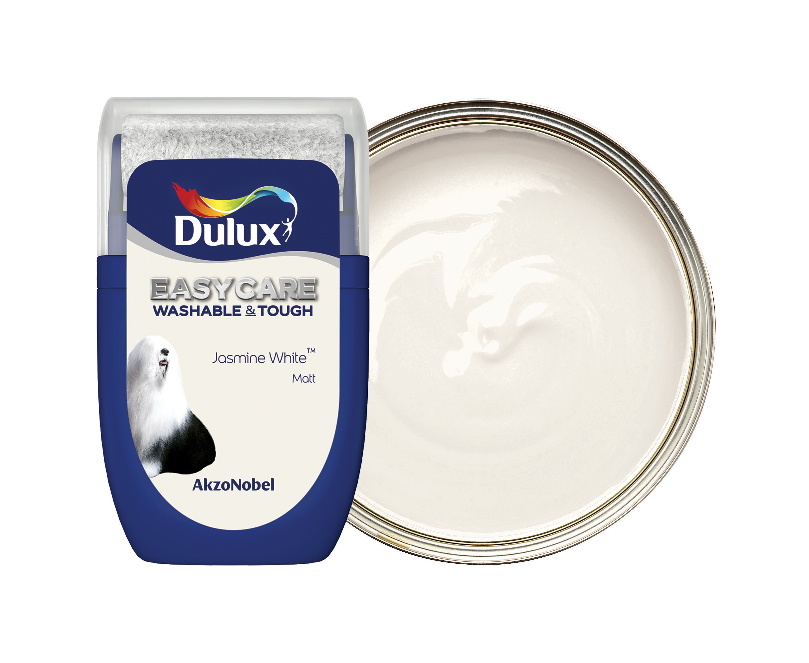 Image of Dulux Easycare Washable & Tough Paint - Jasmine White Tester Pot - 30ml