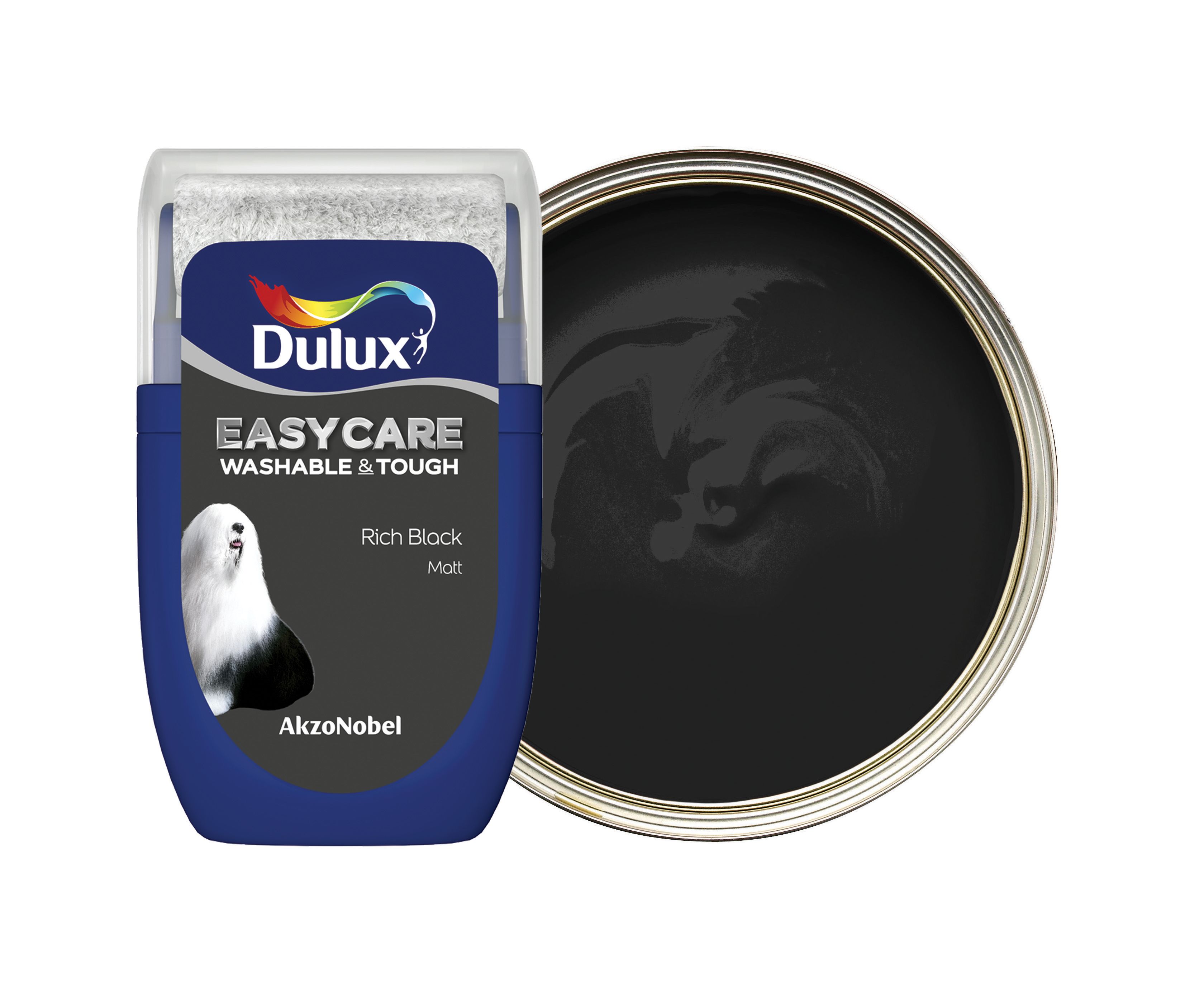 Image of Dulux Easycare Washable & Tough Paint - Rich Black Tester Pot - 30ml