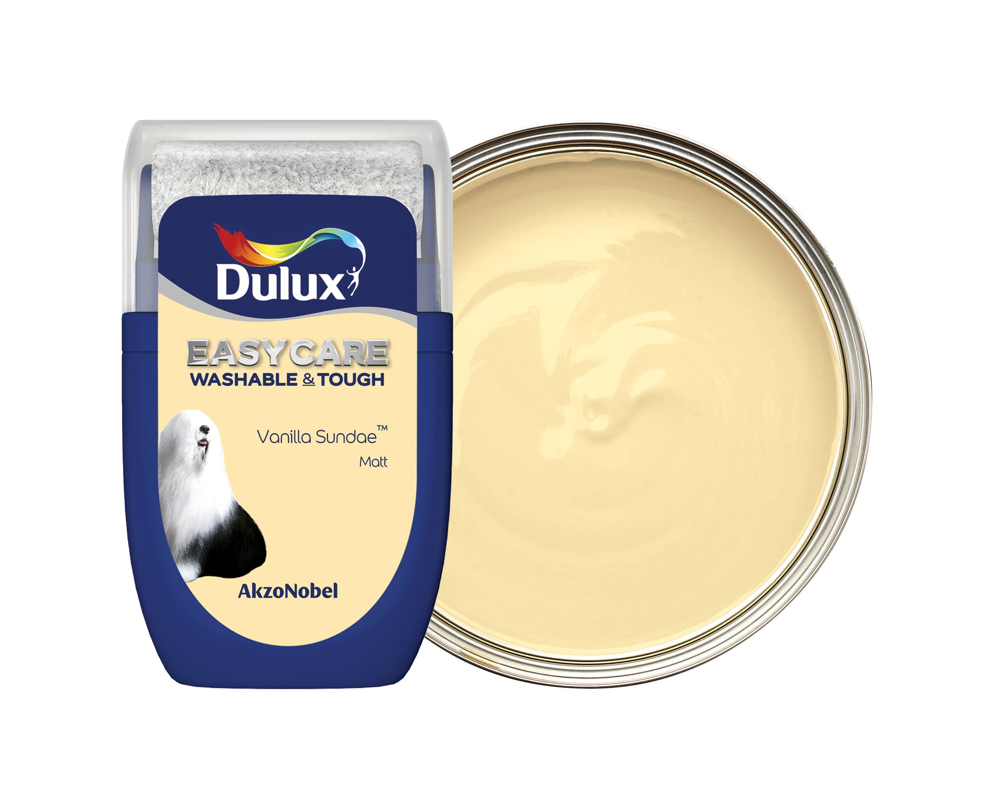 Image of Dulux Easycare Washable & Tough Paint - Vanilla Sundae Tester Pot - 30ml