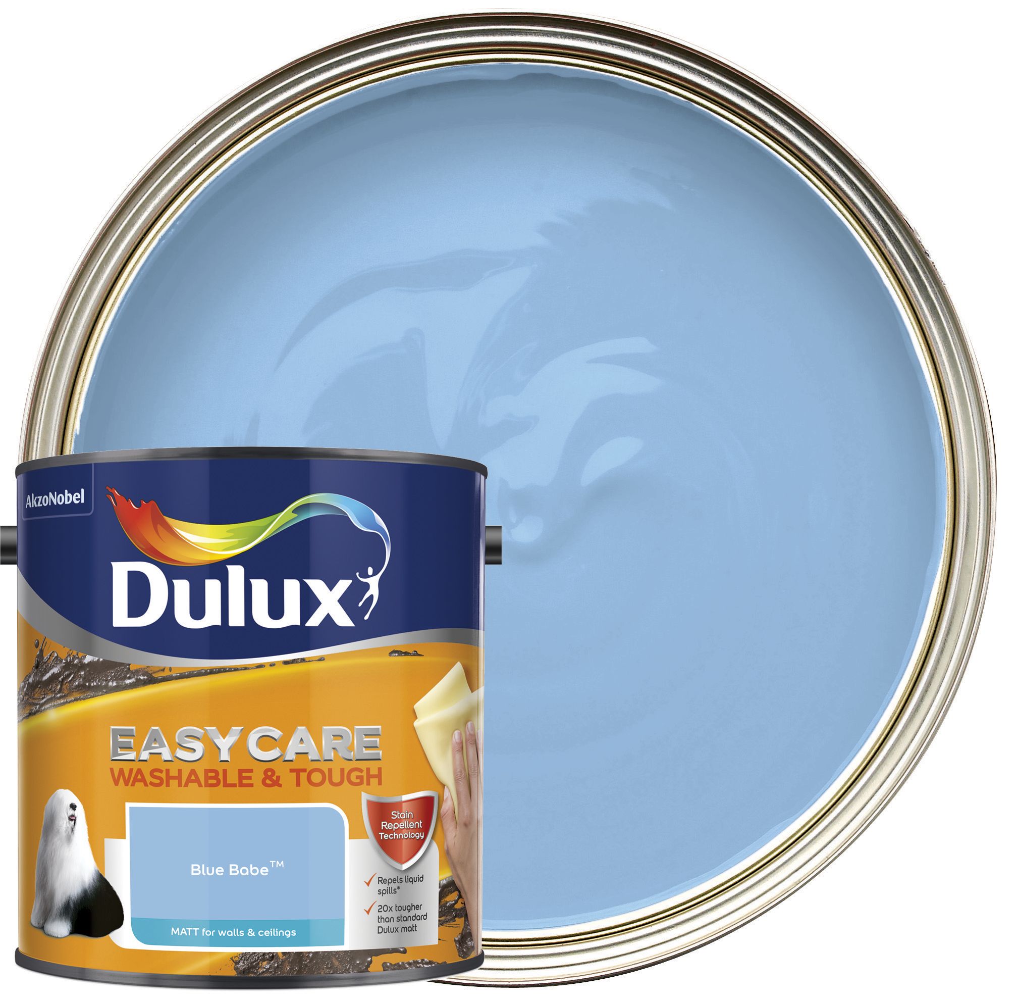 Dulux Easycare Washable & Tough Matt Emulsion Paint - Blue Babe - 2.5L