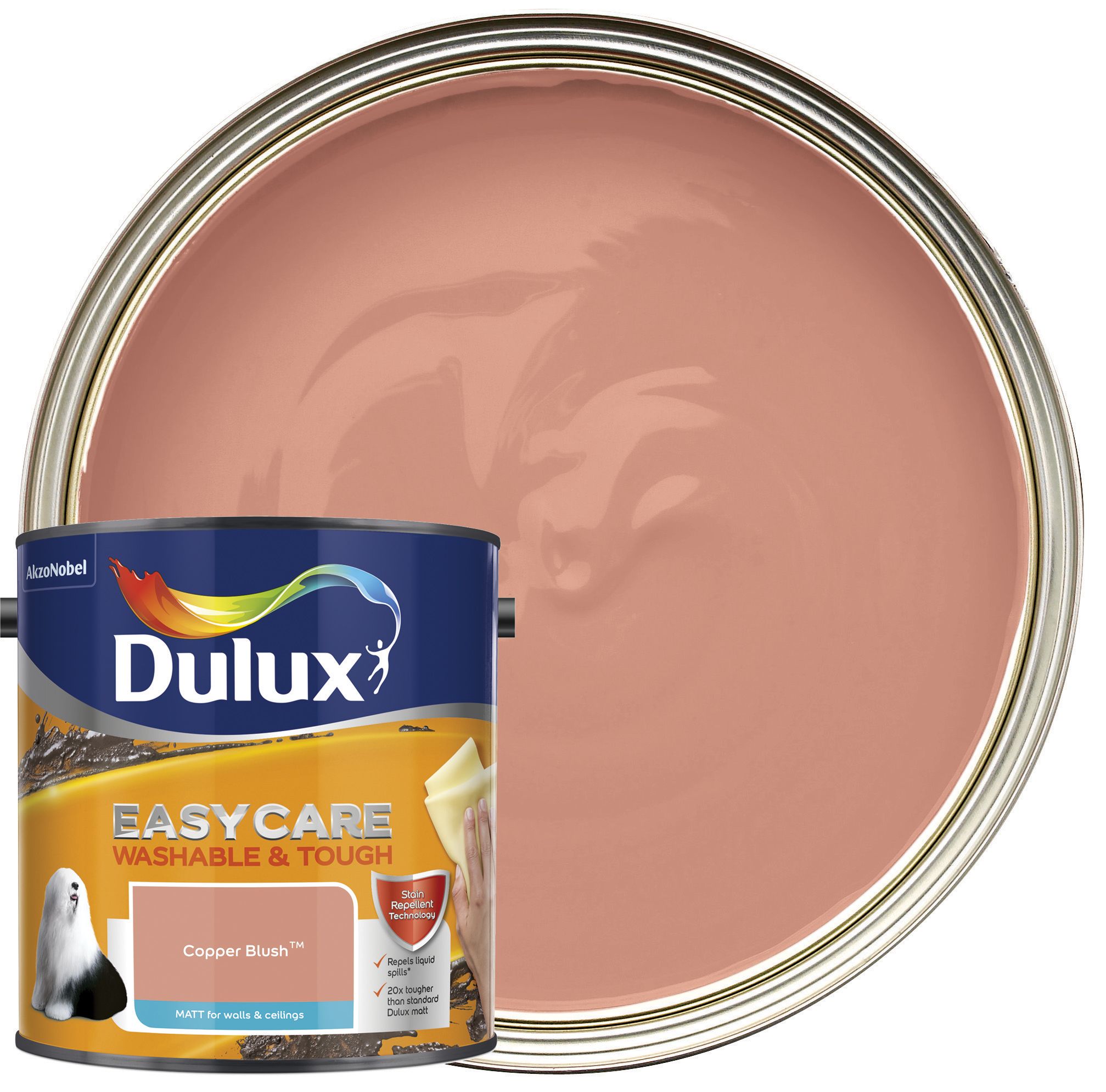 Image of Dulux Easycare Washable & Tough Matt Emulsion Paint - Copper Blush - 2.5L