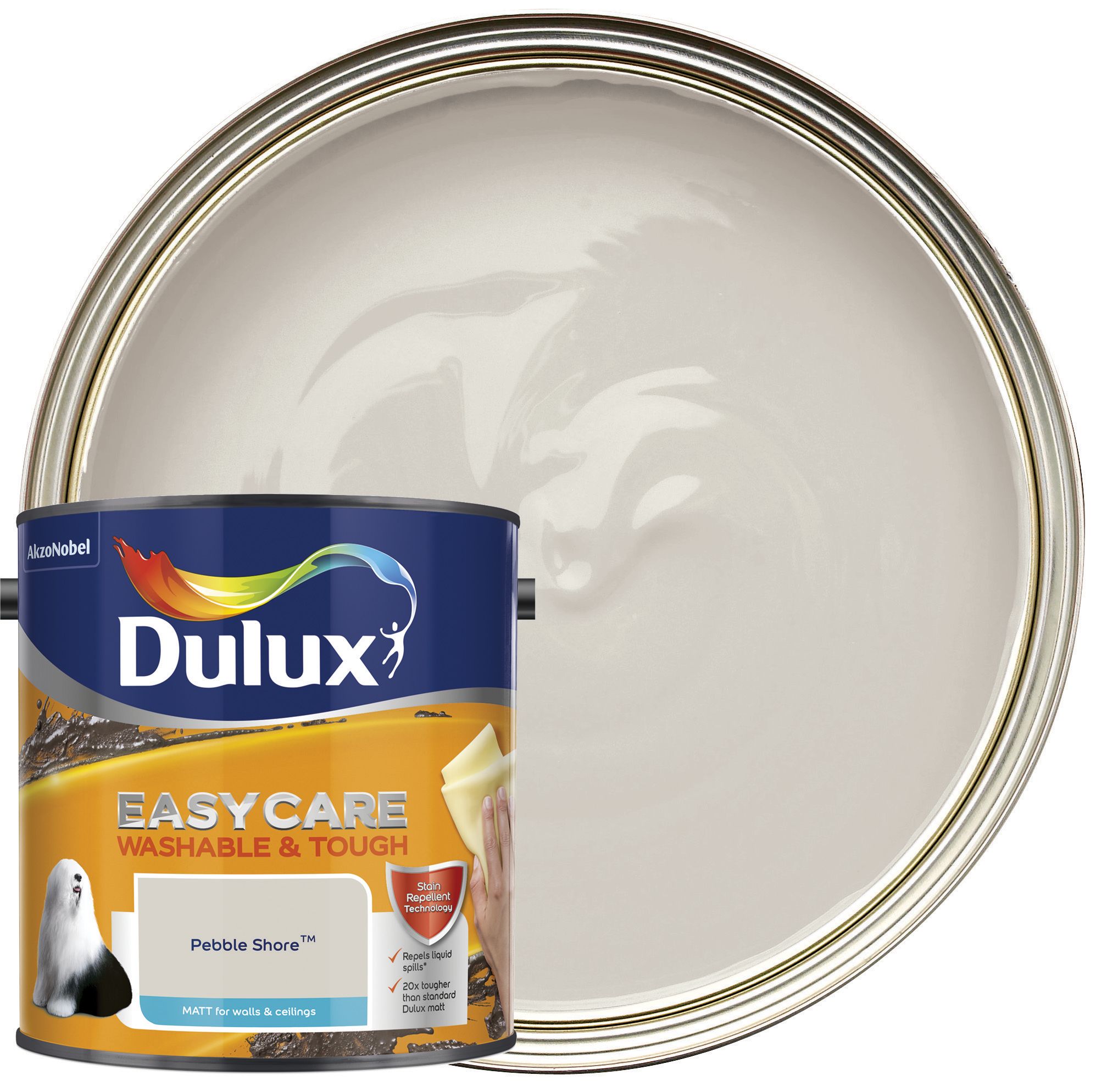 Dulux Easycare Washable & Tough Matt Emulsion Paint - Pebble Shore - 2.5L