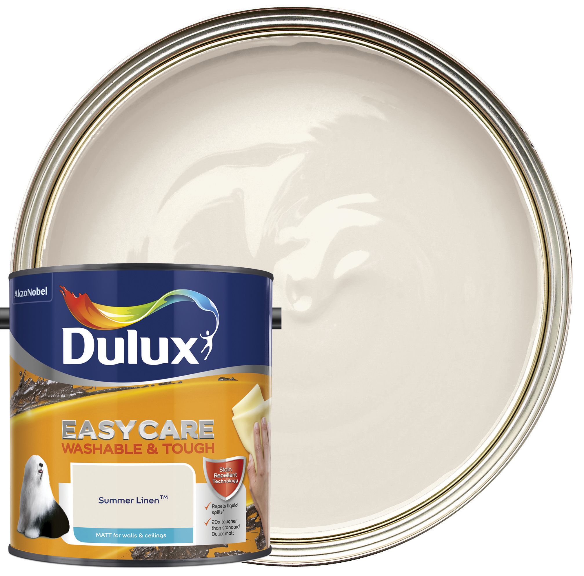 Dulux Easycare Washable & Tough Matt Emulsion Paint - Summer Linen - 2.5L