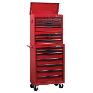 Hilka Heavy Duty 19 Drawer Mobile Combination Unit - Red