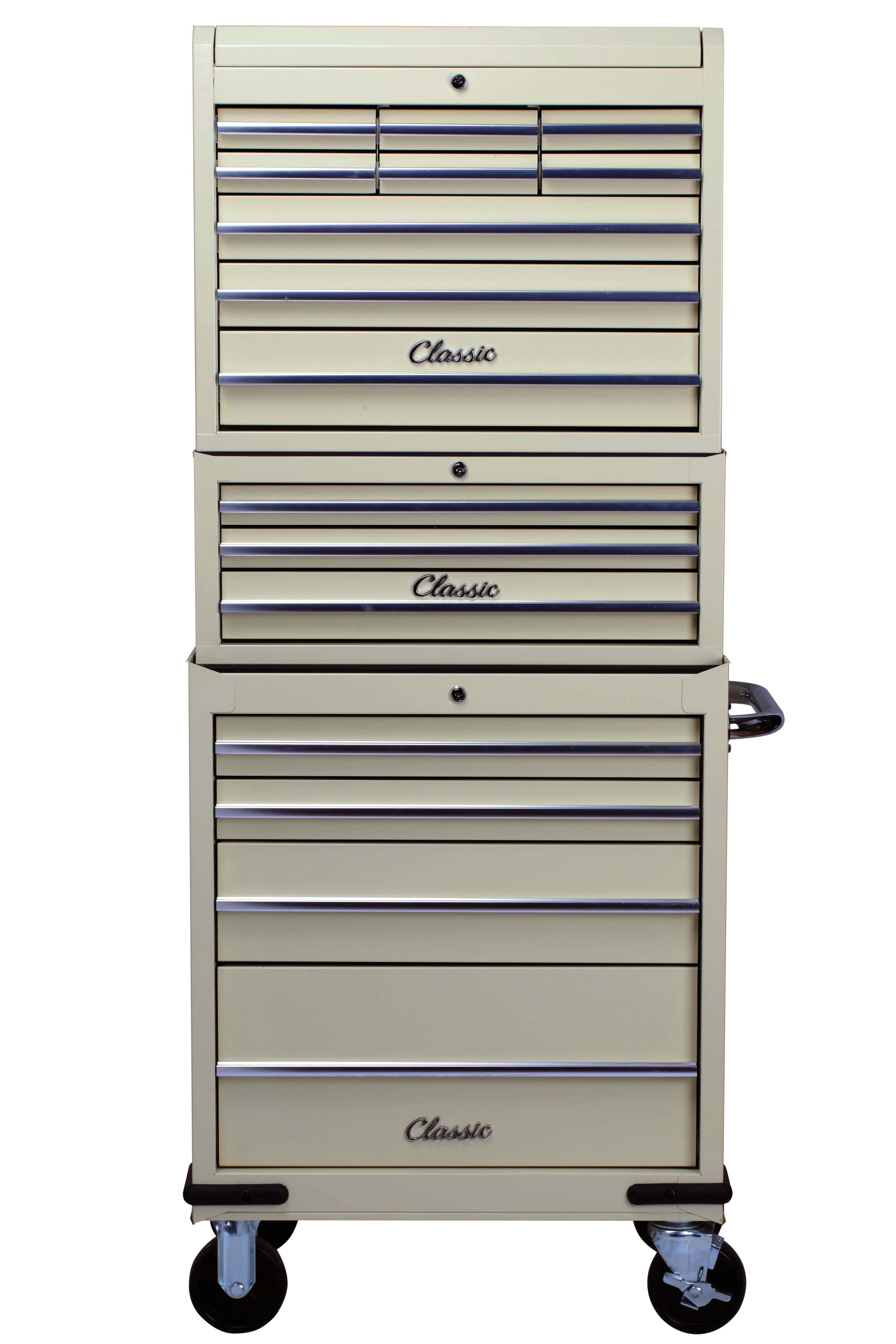 Hilka Classic 16 Drawer Mobile Combination Unit - Cream