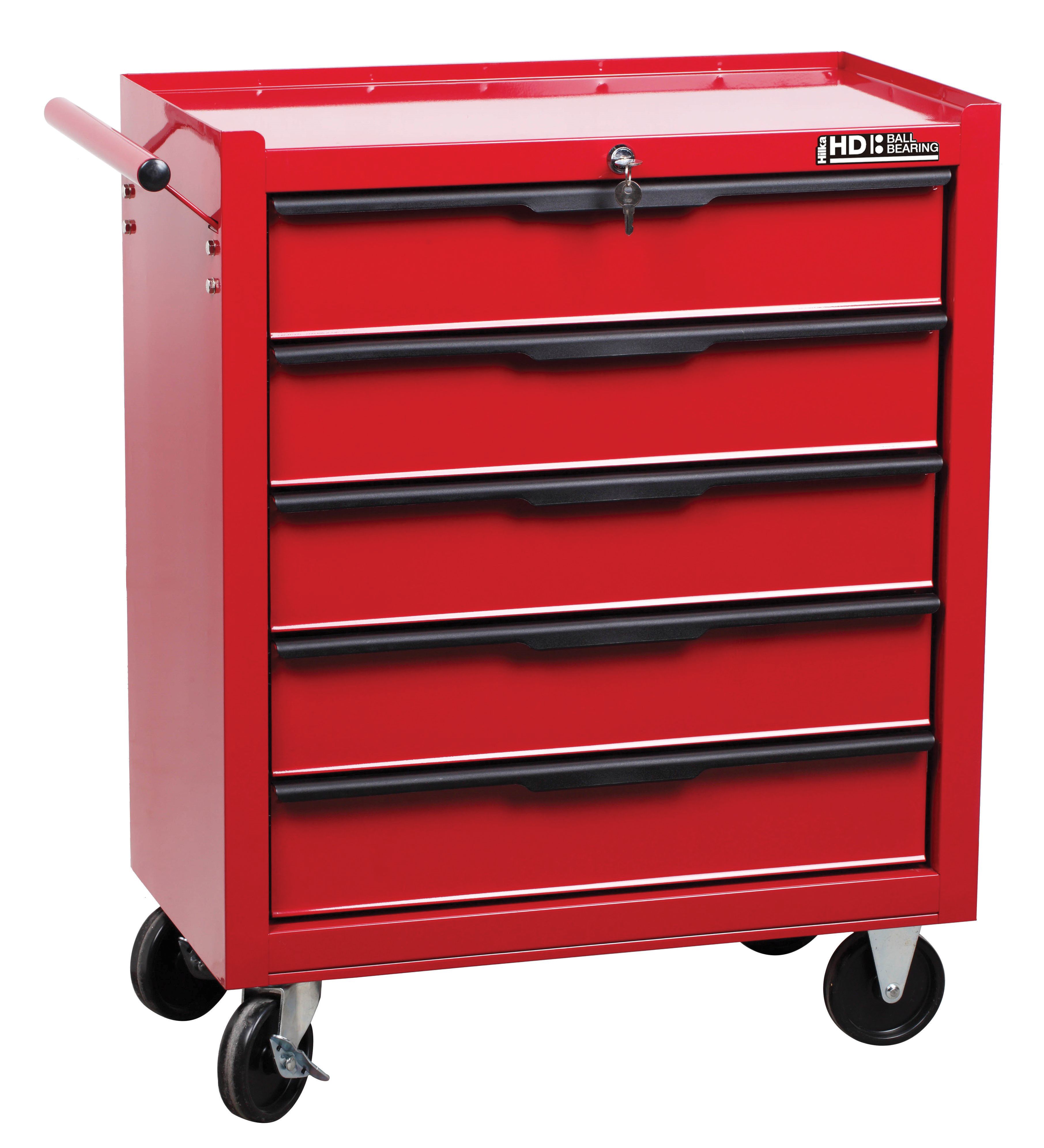 Hilka Heavy Duty 5 Drawer Tool Trolley - Red