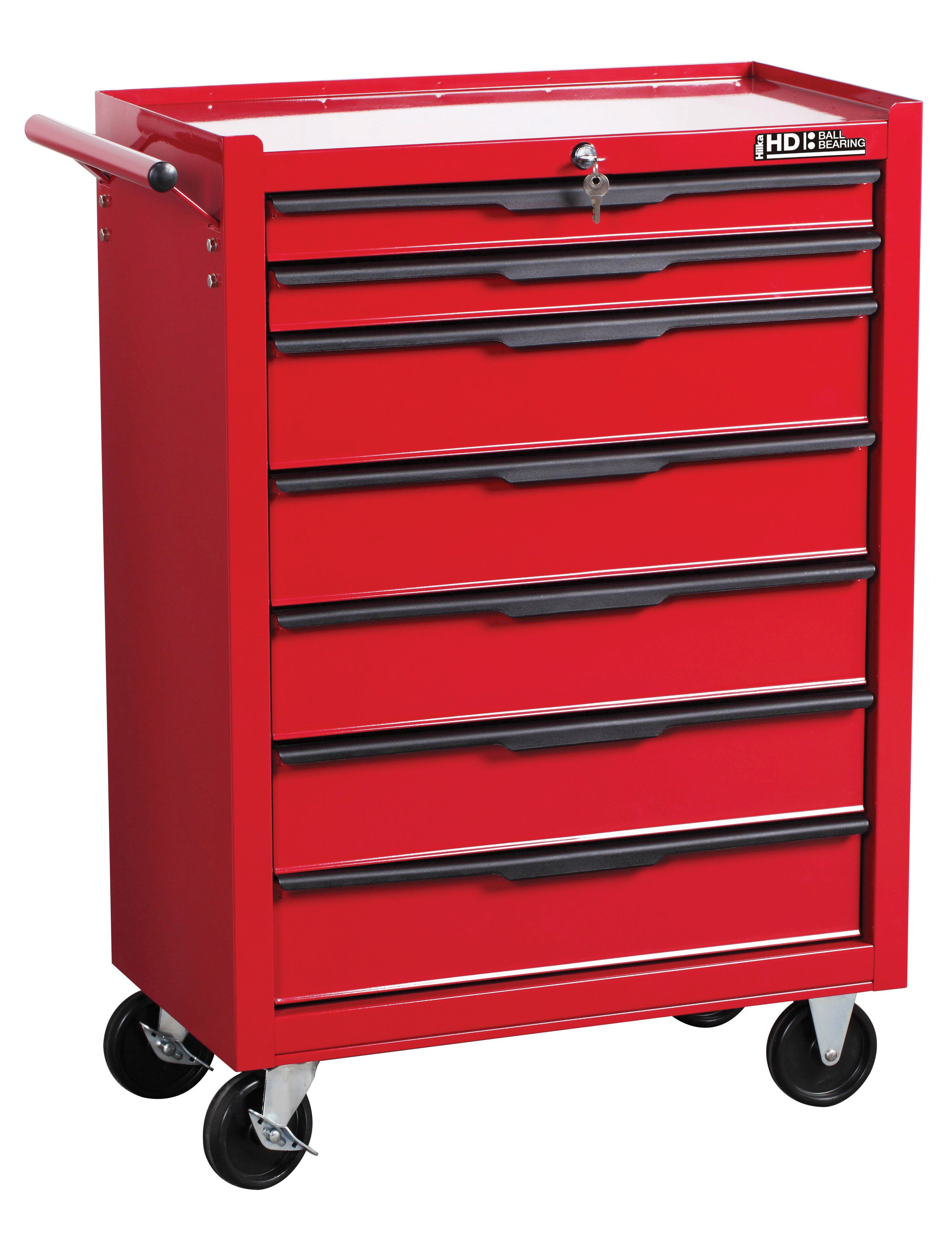 Hilka Heavy Duty 7 Drawer Tool Trolley - Red