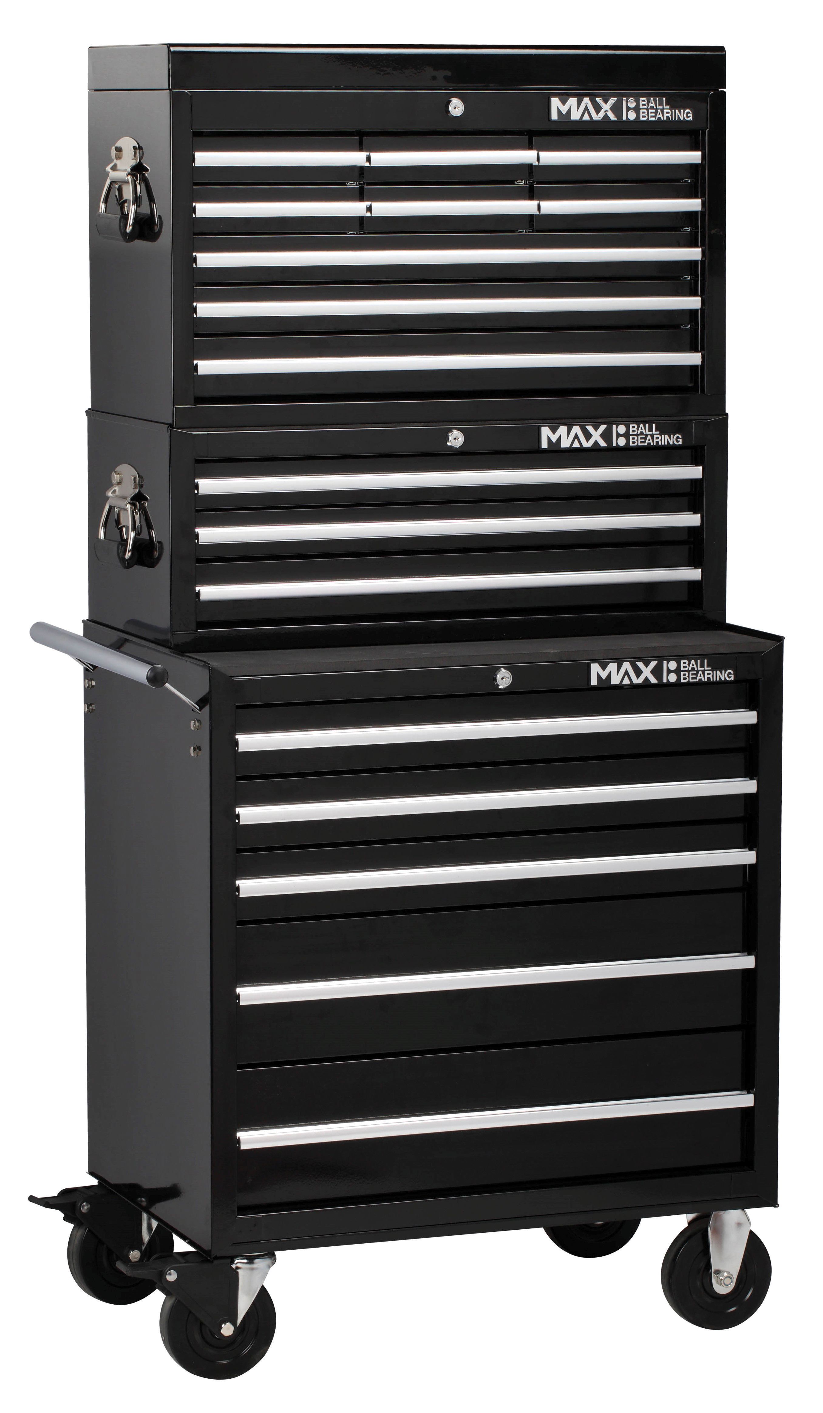 Hilka Professional 17 Drawer Tool Chest and Trolley Combination Unit - Black