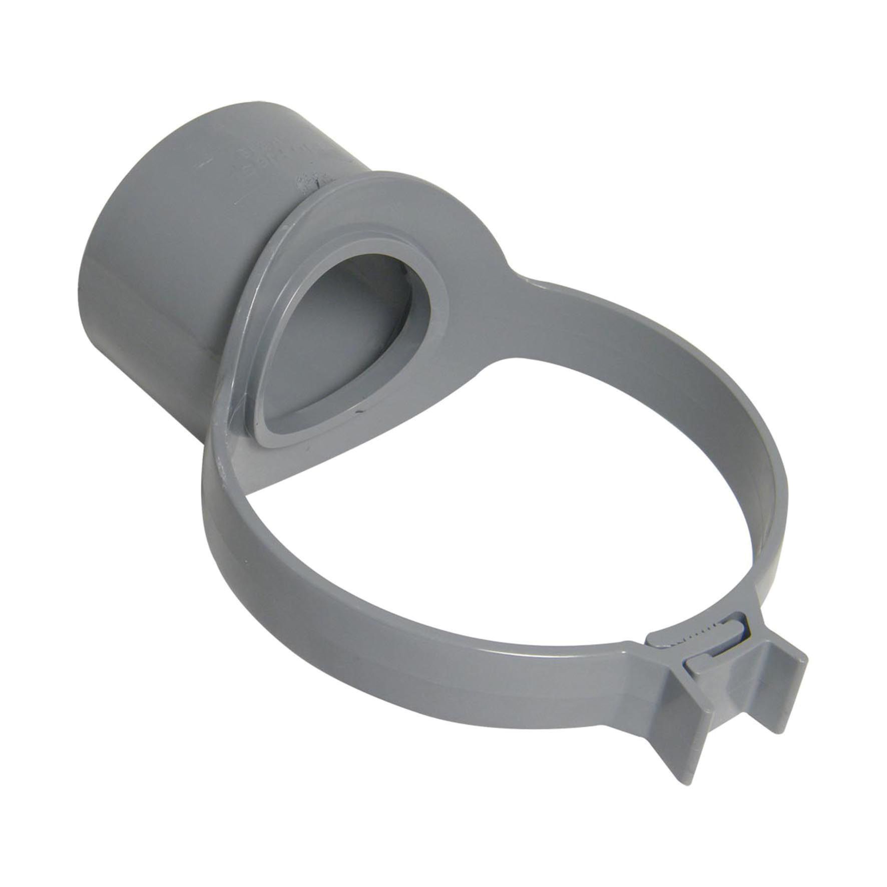 Image of FloPlast 110mm Soil Pipe Strap on Pipe Connector - Grey