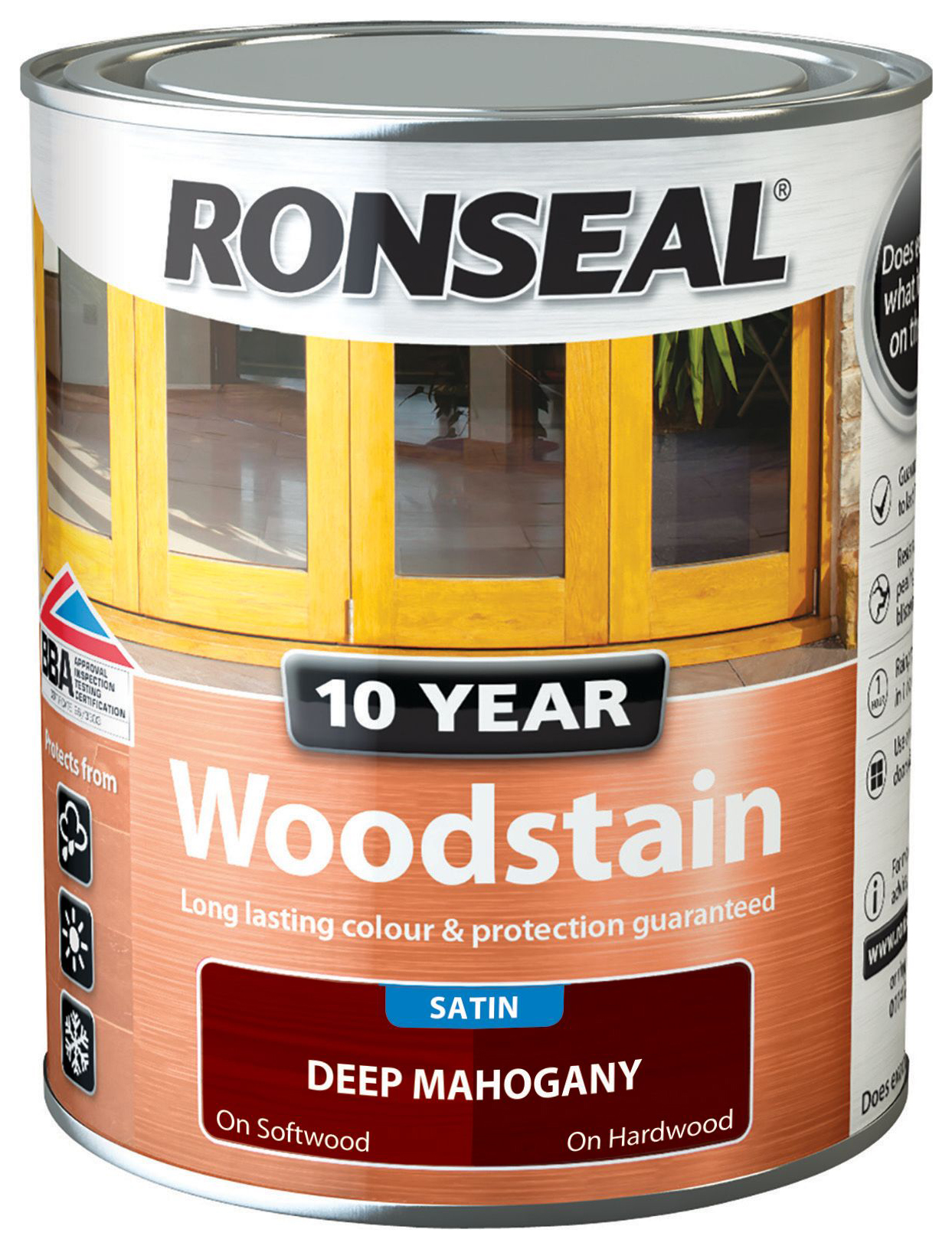 Ronseal 10 Year Woodstain - Deep Mahogany - 750ml