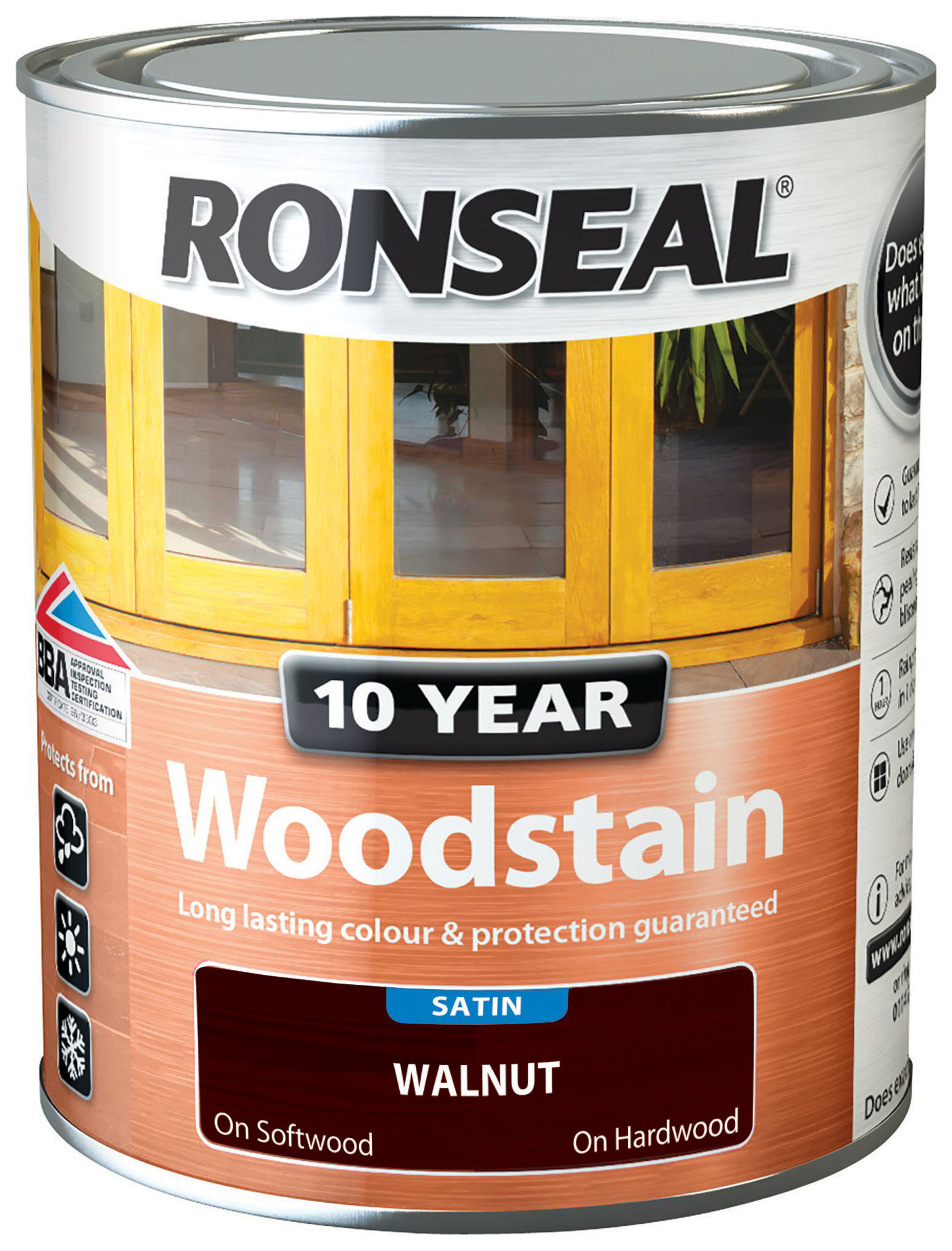 Image of Ronseal 10 Year Woodstain - Walnut 750ml