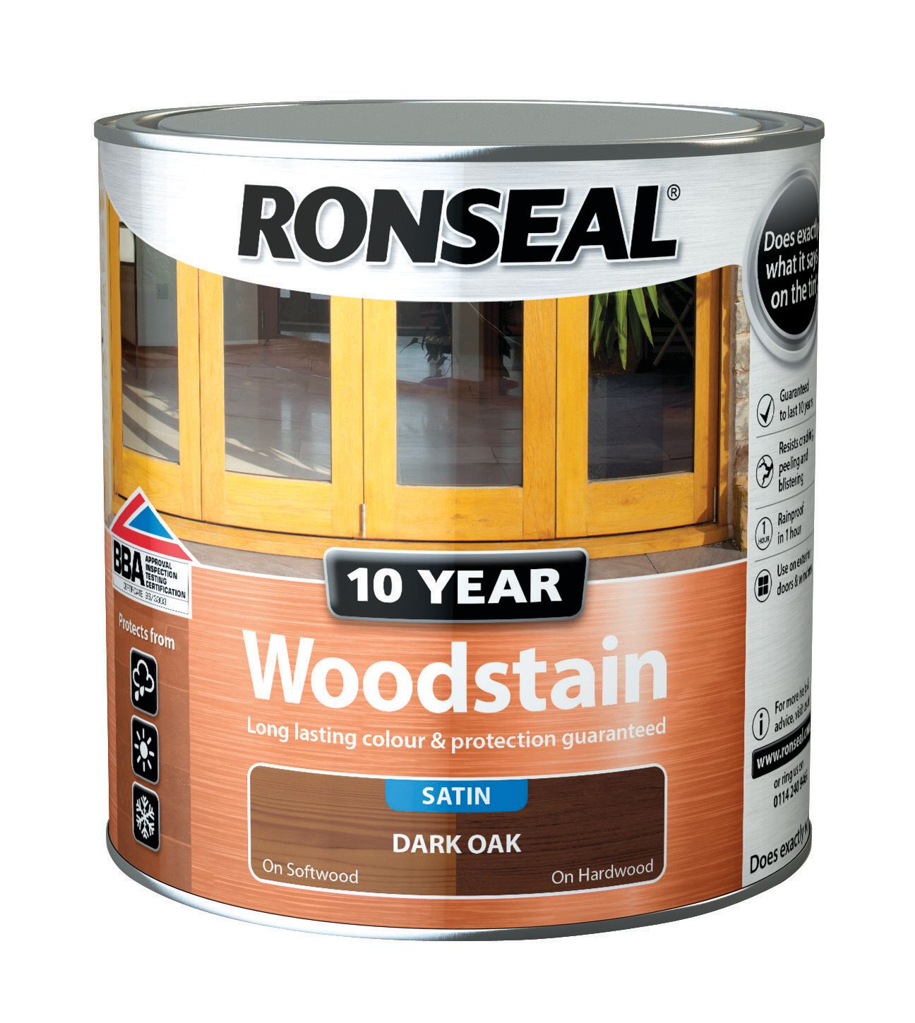 Ronseal 10 Year Woodstain - Dark Oak - 2.5L
