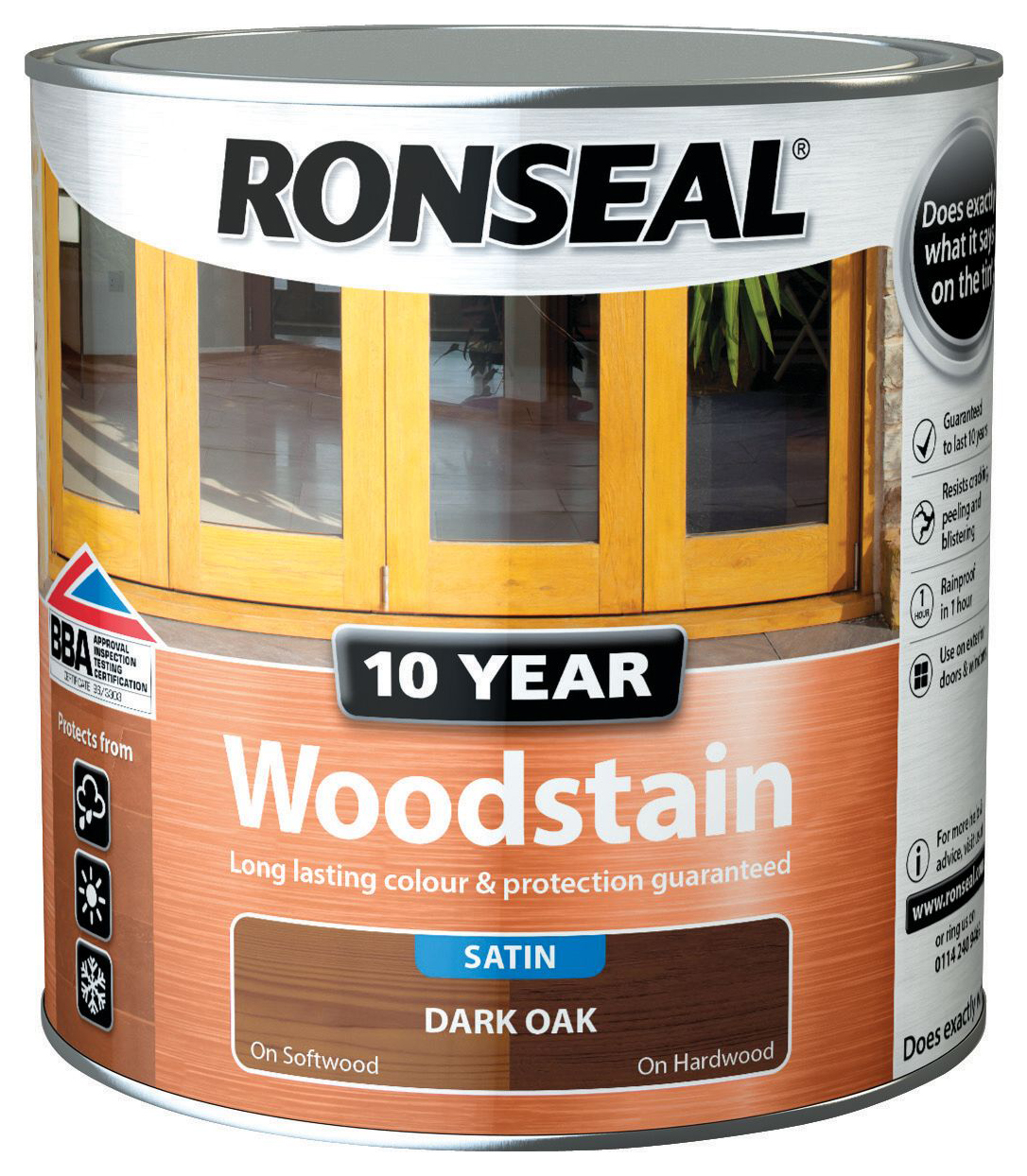 Ronseal 10 Year Woodstain - Dark Oak - 2.5L