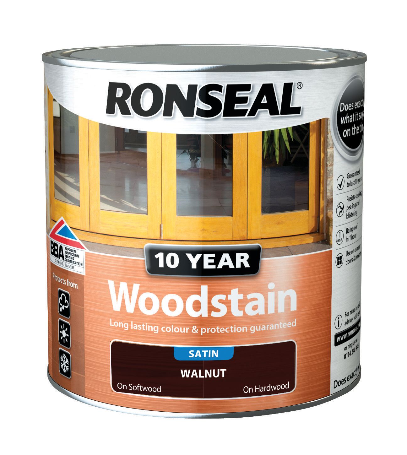 Image of Ronseal 10 Year Woodstain - Walnut 2.5L