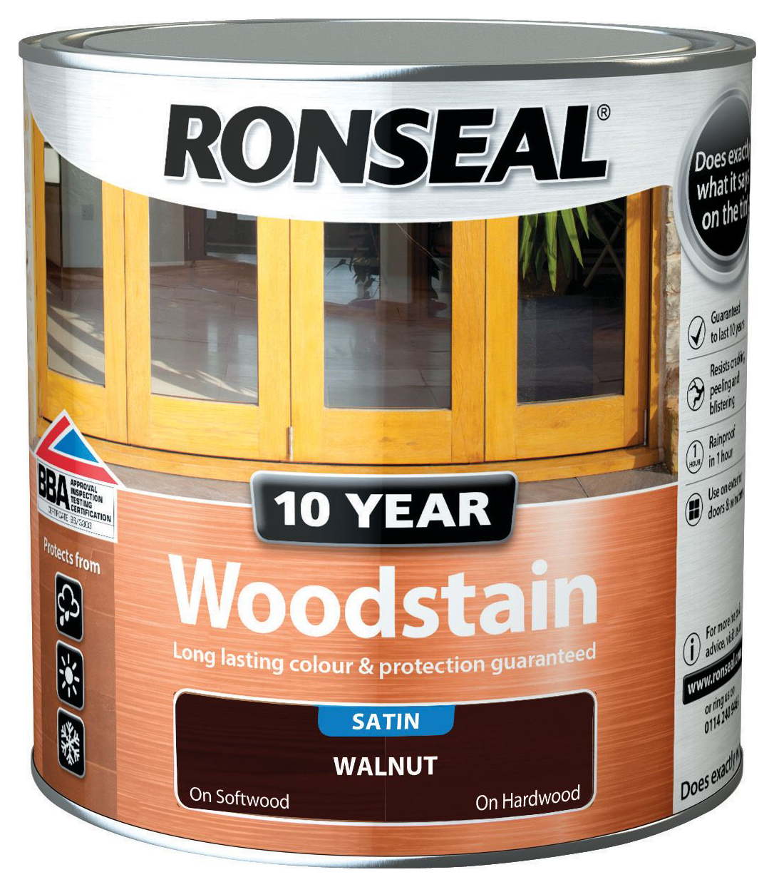 Ronseal 10 Year Woodstain - Walnut - 2.5L