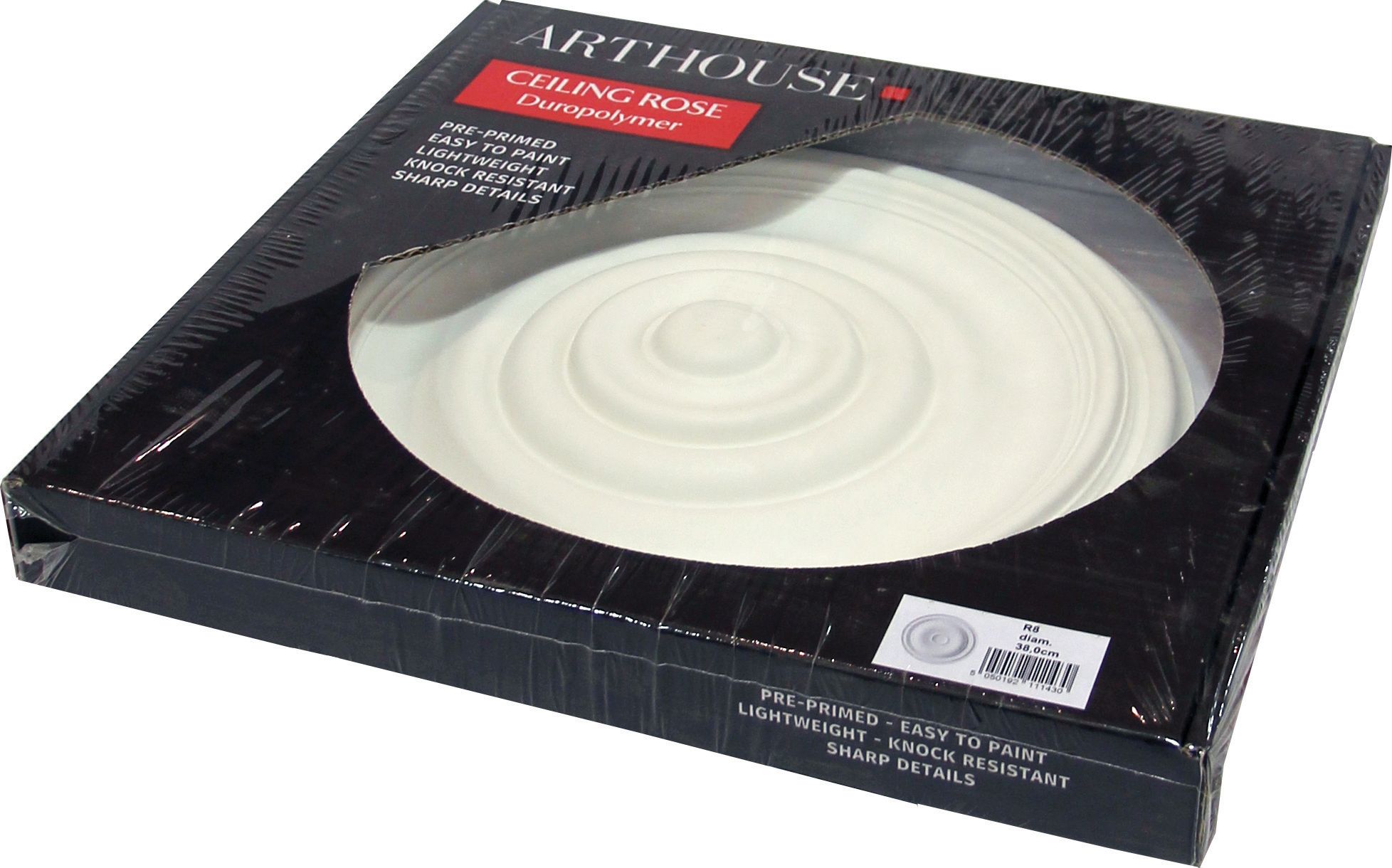 Arthouse White Polyurethane Plain Ceiling Rose - 380mm