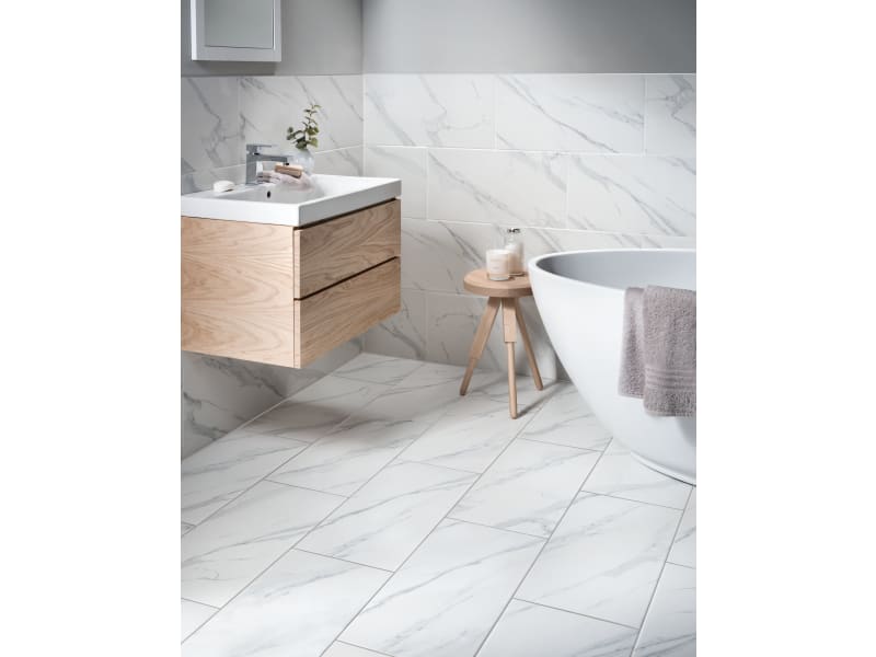 Tiles Our Full Range Of Wickes, White Tiles With Grey Marble Effect