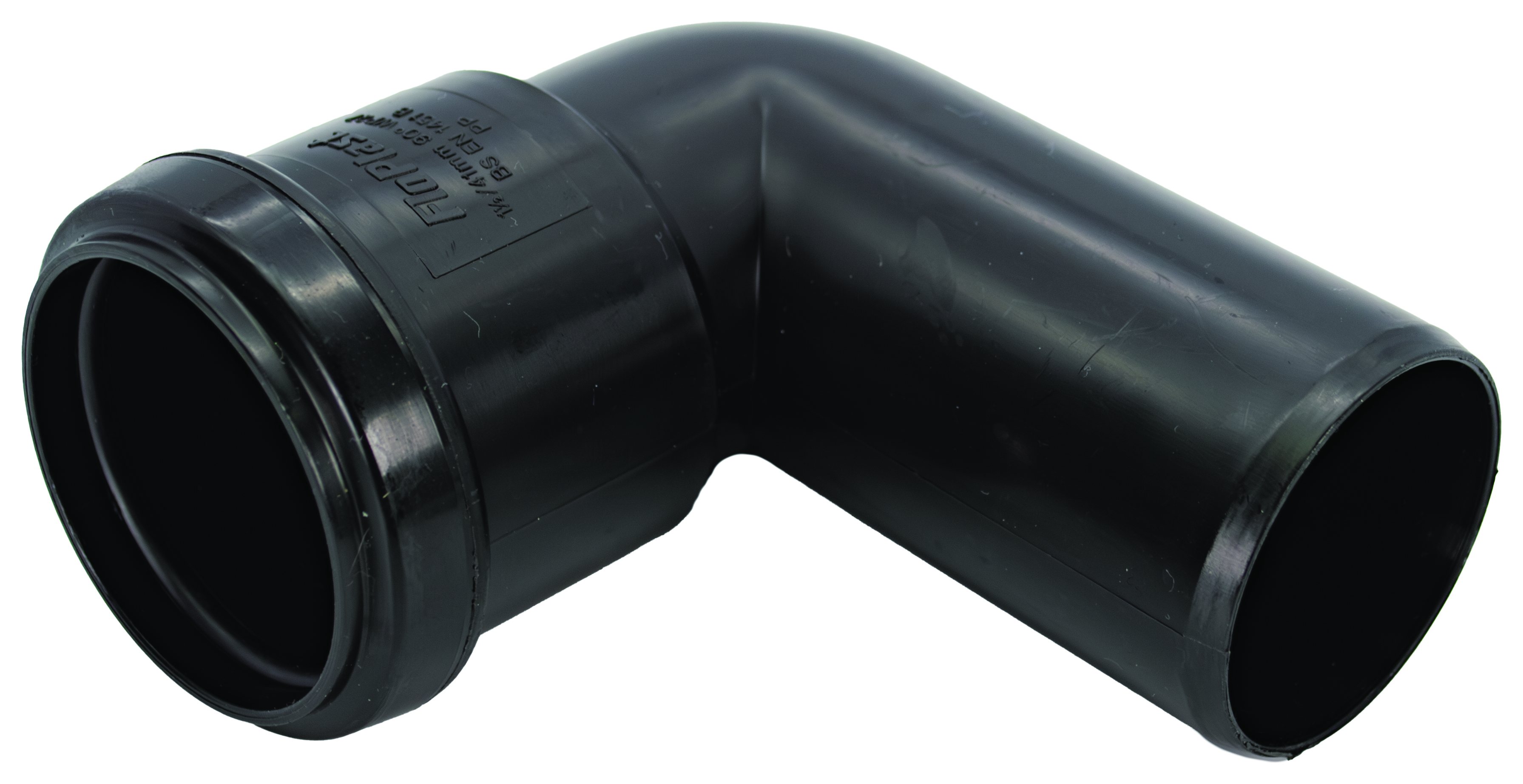 Image of FloPlast WP27B Push-fit Waste 90 Deg Conversion Bend - Black 40mm