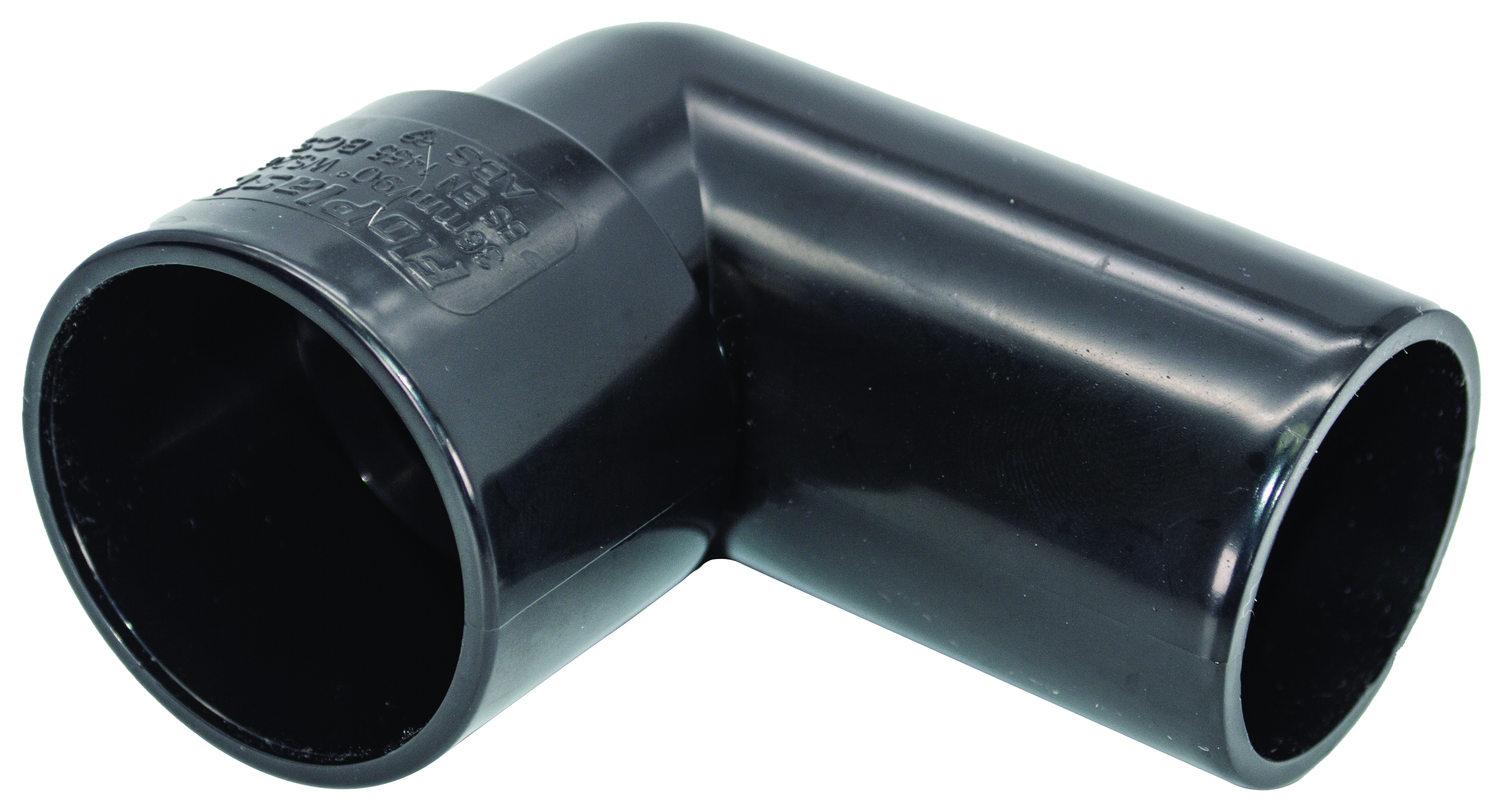 Image of FloPlast WS26B Solvent Weld Waste 90 Deg Bend Conversion - Black 32mm