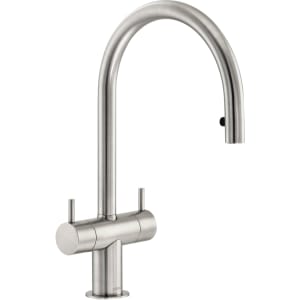 Abode Hesta Dual Lever Pull Out Sink Tap - Brushed Nickel