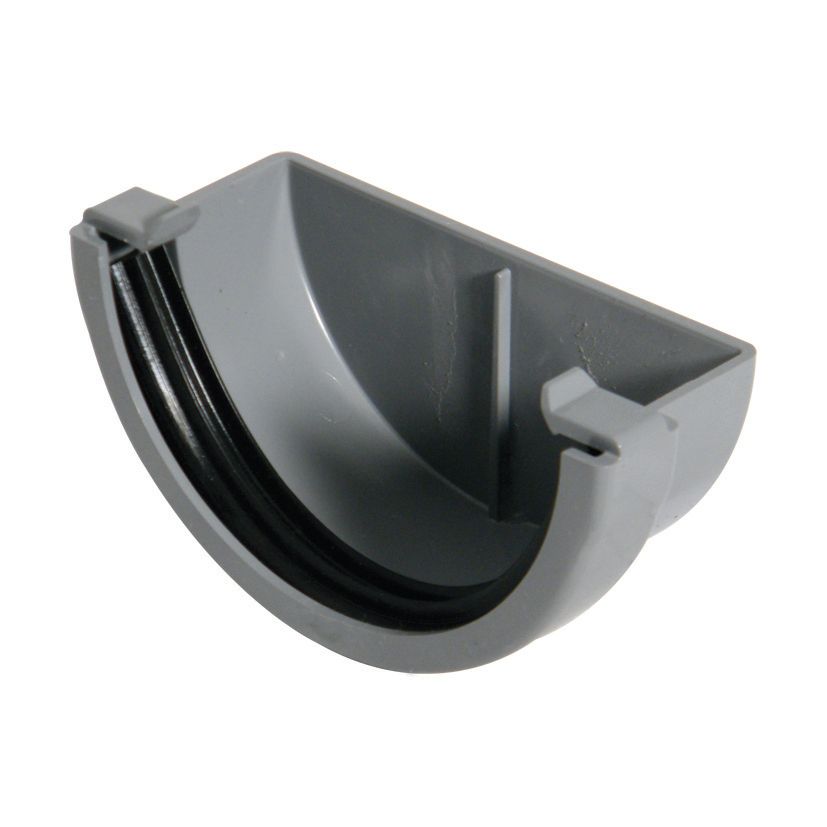 Image of FloPlast 76mm MiniFlo Gutter External Stop End - Grey