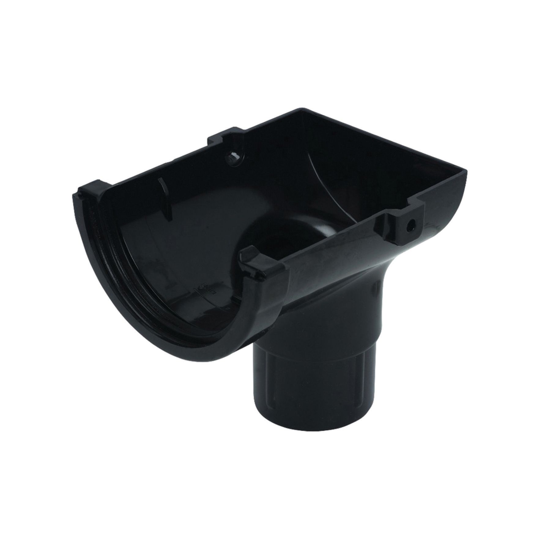 FloPlast 76mm MiniFlo Gutter Stop End Outlet - Black