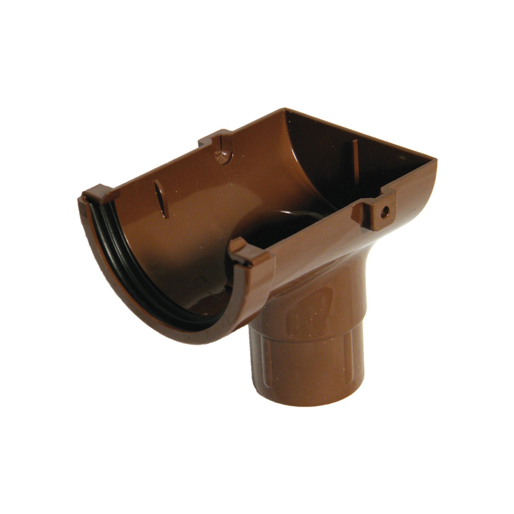 FloPlast 76mm MiniFlo Gutter Stop End Outlet - Brown