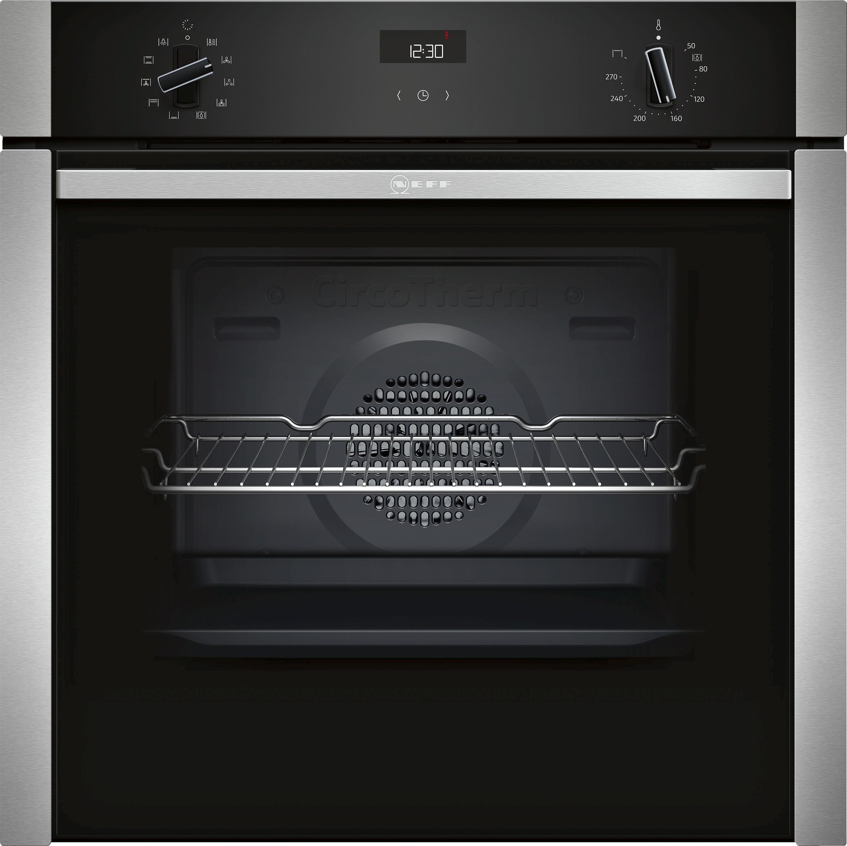 Image of NEFF B3ACE4HN0B N50 Slide & Hide Single Multifunction Oven with Circotherm - Black