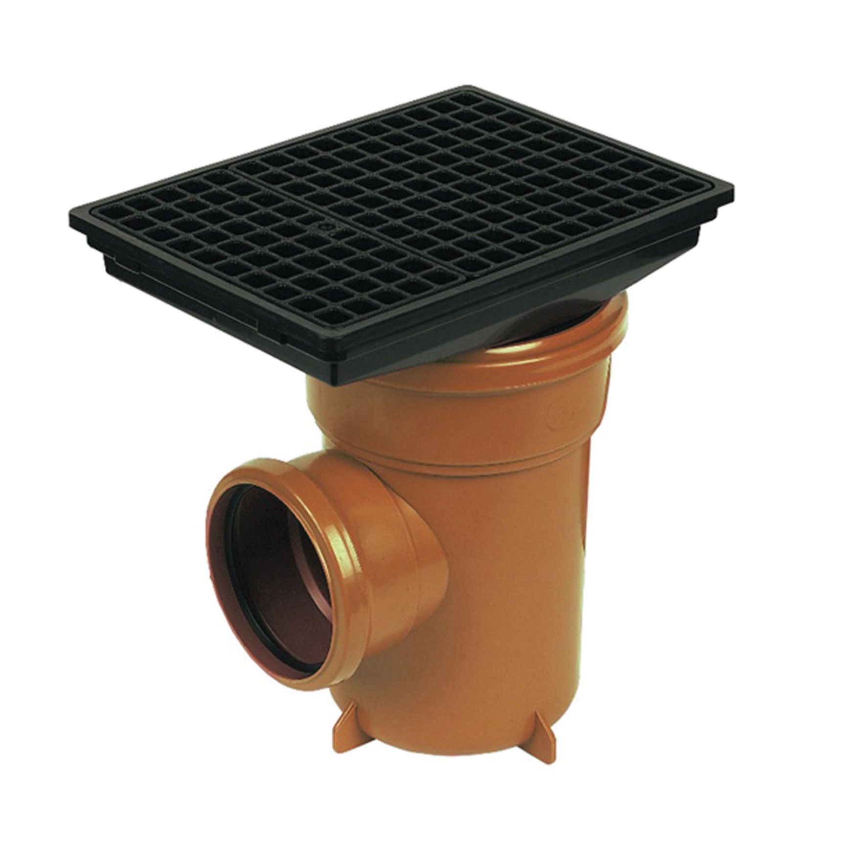 Image of FloPlast 110mm Underground Bottle Gully Rectangular Lid - Terracotta