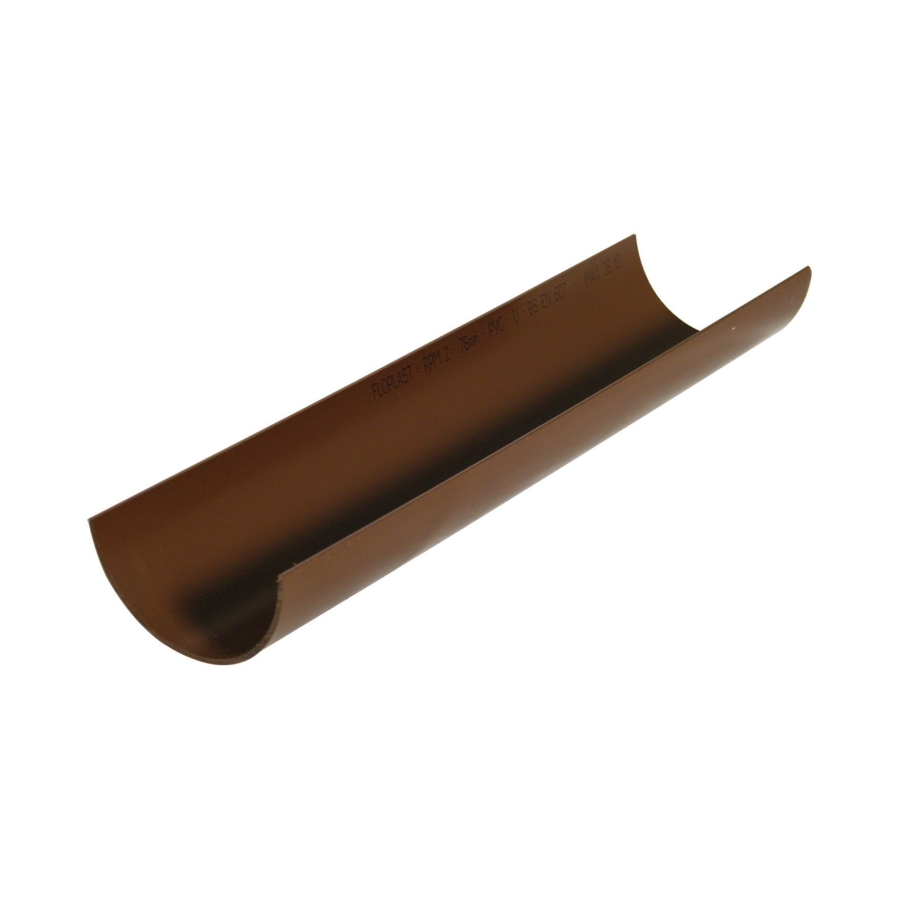 FloPlast 76mm Miniflo Gutter 2m - Brown