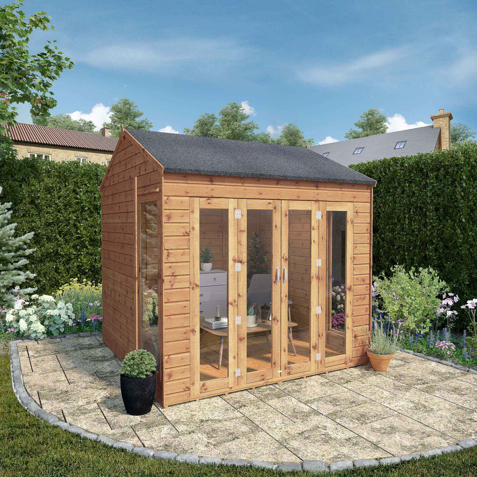 Mercia Vermont 8 x 8ft Summer House including Double Bi-Fold Doors