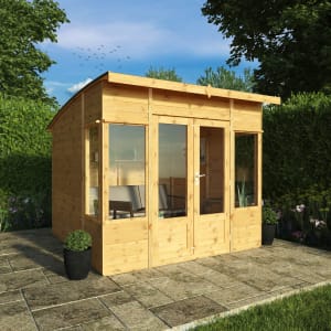Mercia 8 x 8 ft Contemporary Curved Roof Summerhouse with Double Doors