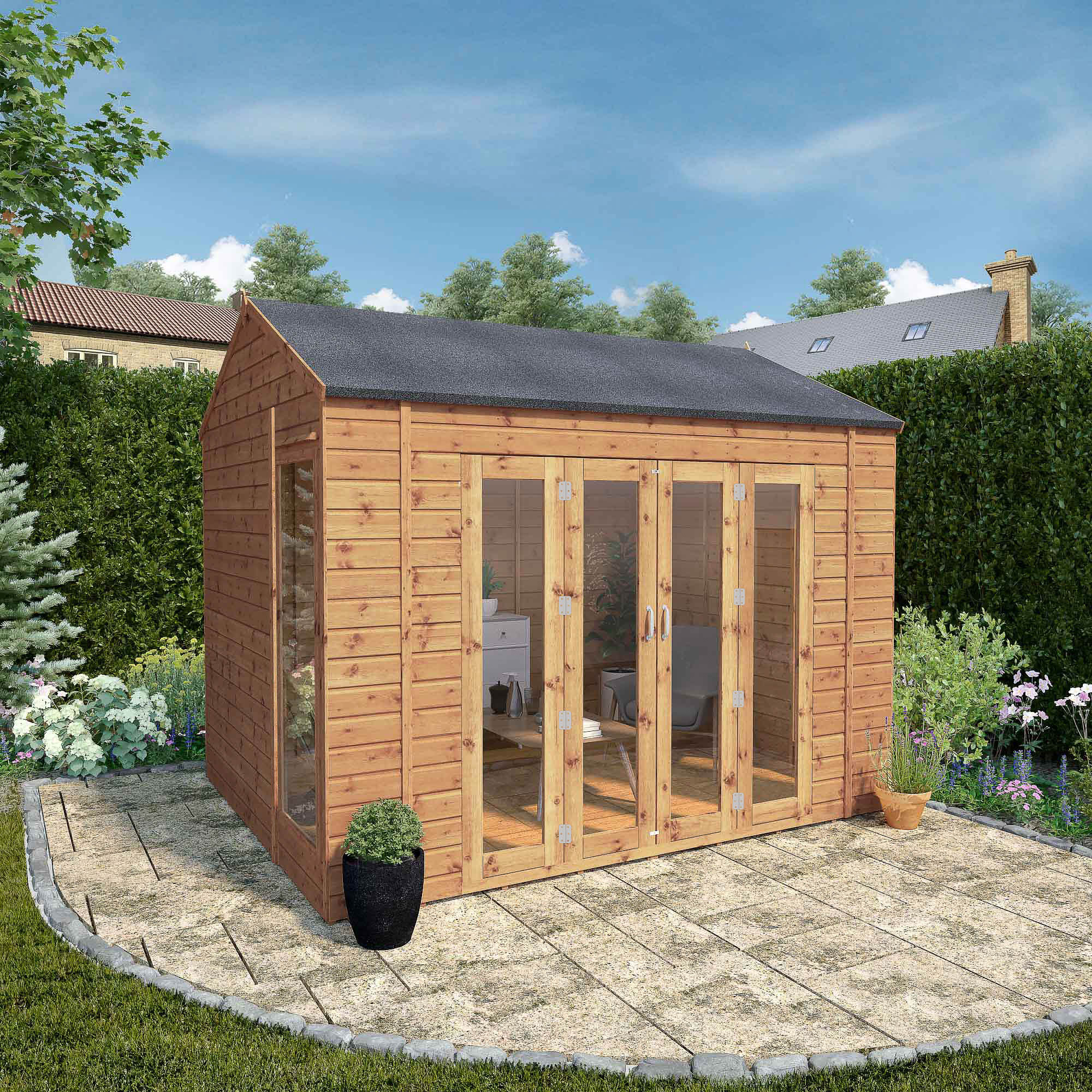 Mercia 10 x 8 ft Large Vermont Summerhouse with Double Bi-Fold Doors