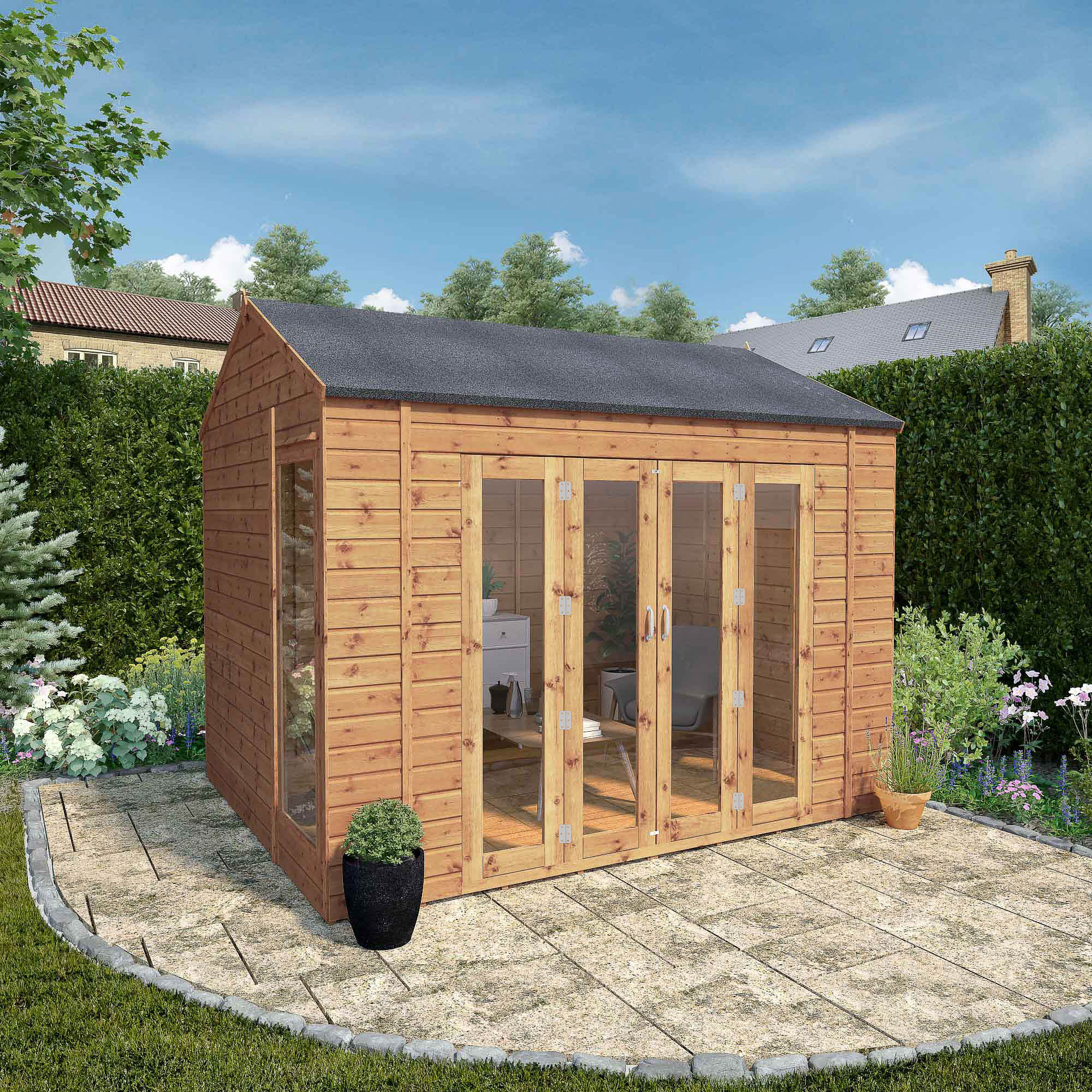 Image of Mercia Vermont 10 x 8ft Large Summer House including Double Bi-Fold Doors with Assembly