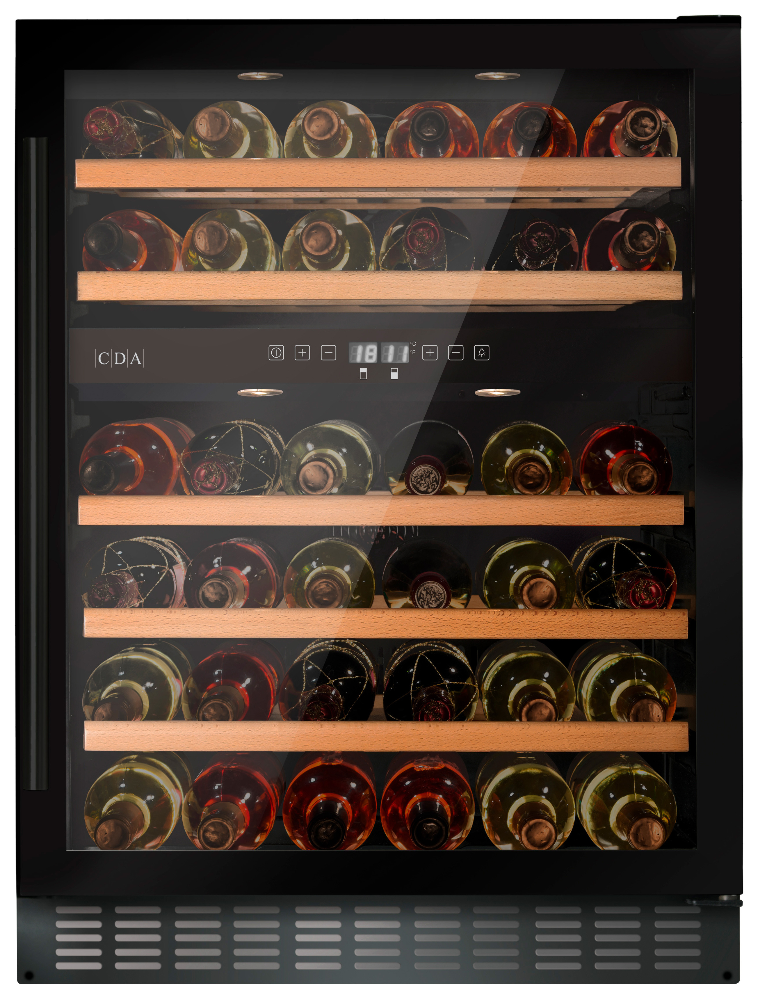 CDA FWC604BL 600mm Wine Cooler - Black Glass