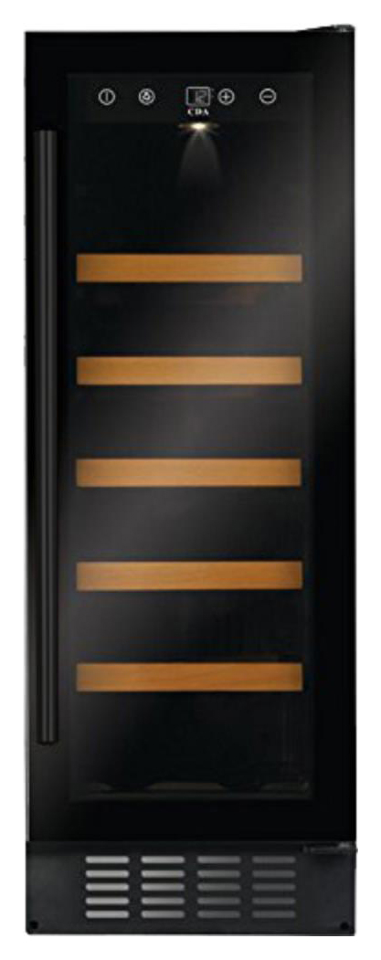 Image of CDA FWC304BL 300mm Slimline Wine Cooler - Black Glass