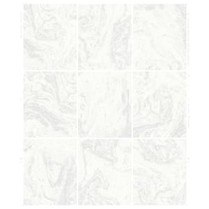 Contour Glitter White Marble Tile Kitchen & Bathroom Wallpaper - 10m